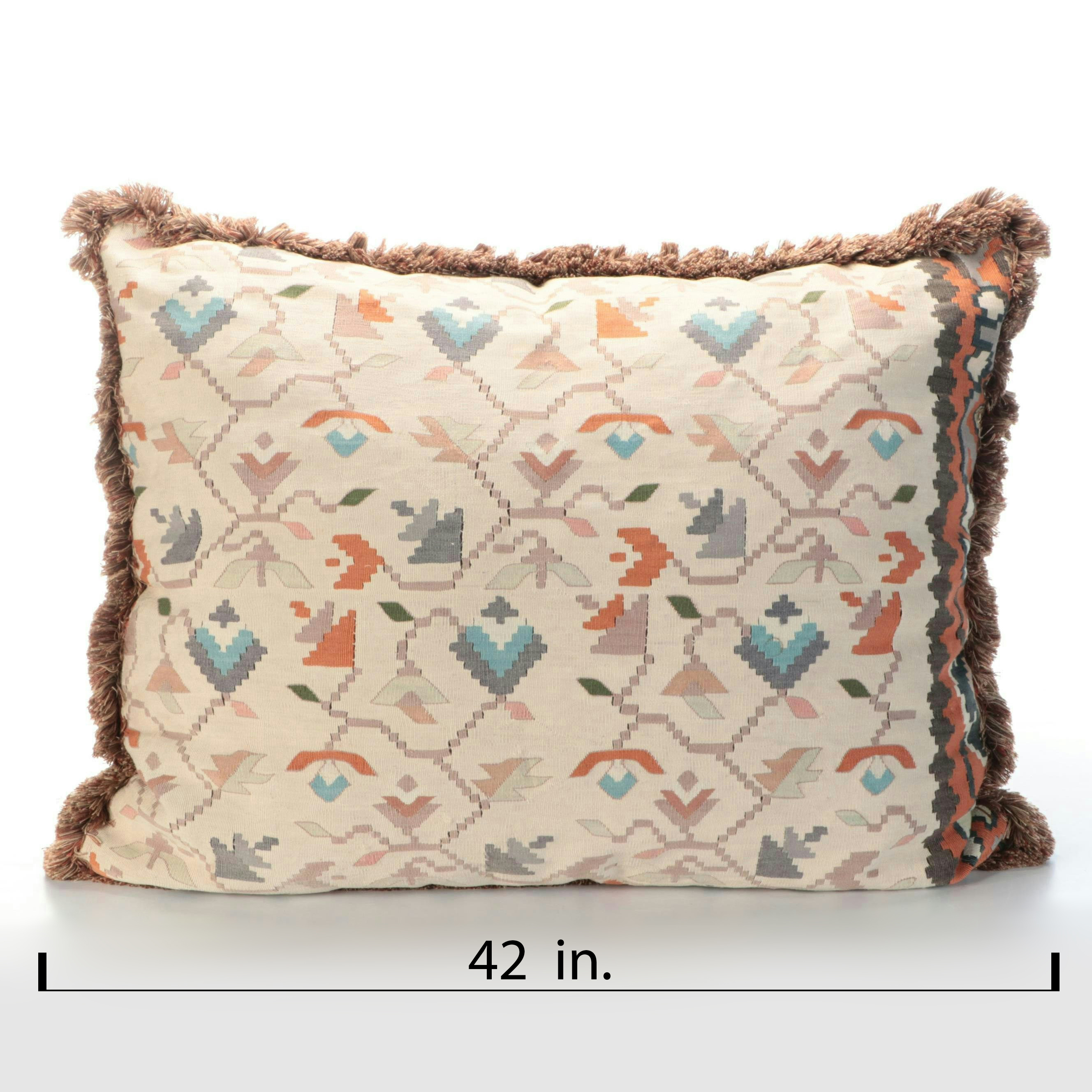 Oversized Bulgarian-Made Kilim Face Floor Pillow