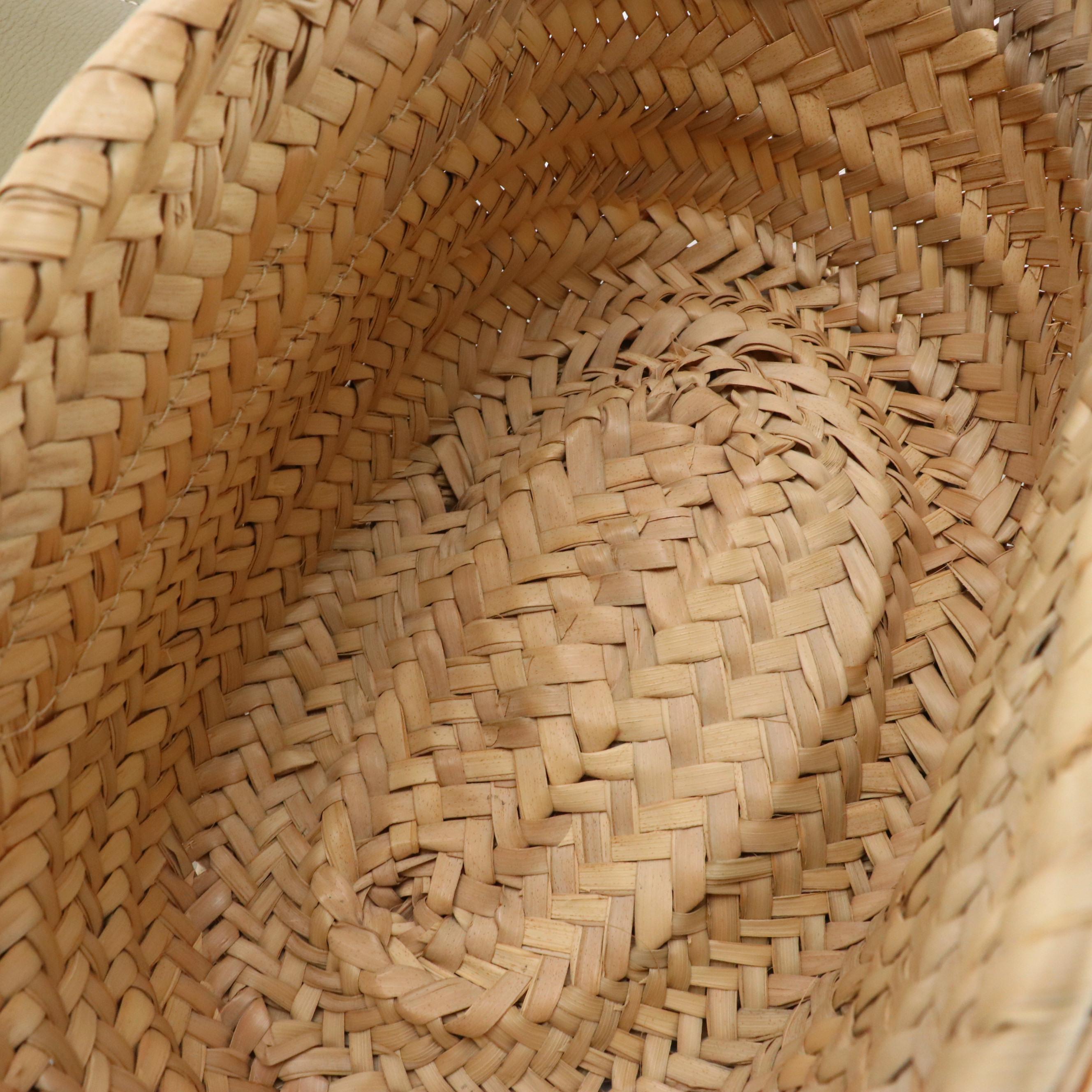 Chloé Marcie Crossbody Bag in Woven Palm Leaf and Pottery Green Calfskin, W/ Tag