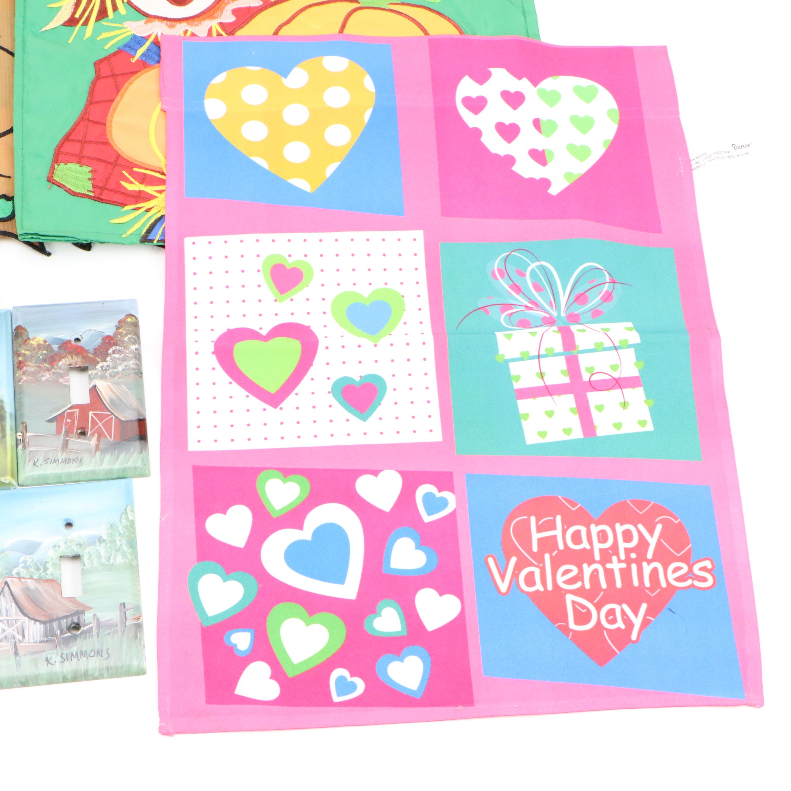 Seasonal Garden Flags with Hand-Painted Switchplates