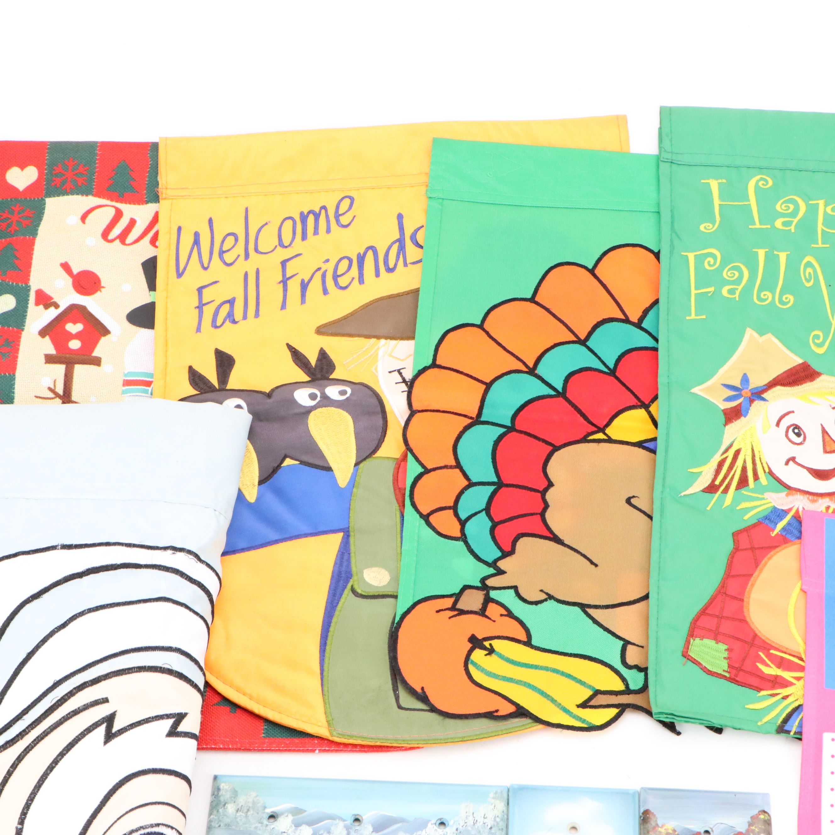 Seasonal Garden Flags with Hand-Painted Switchplates