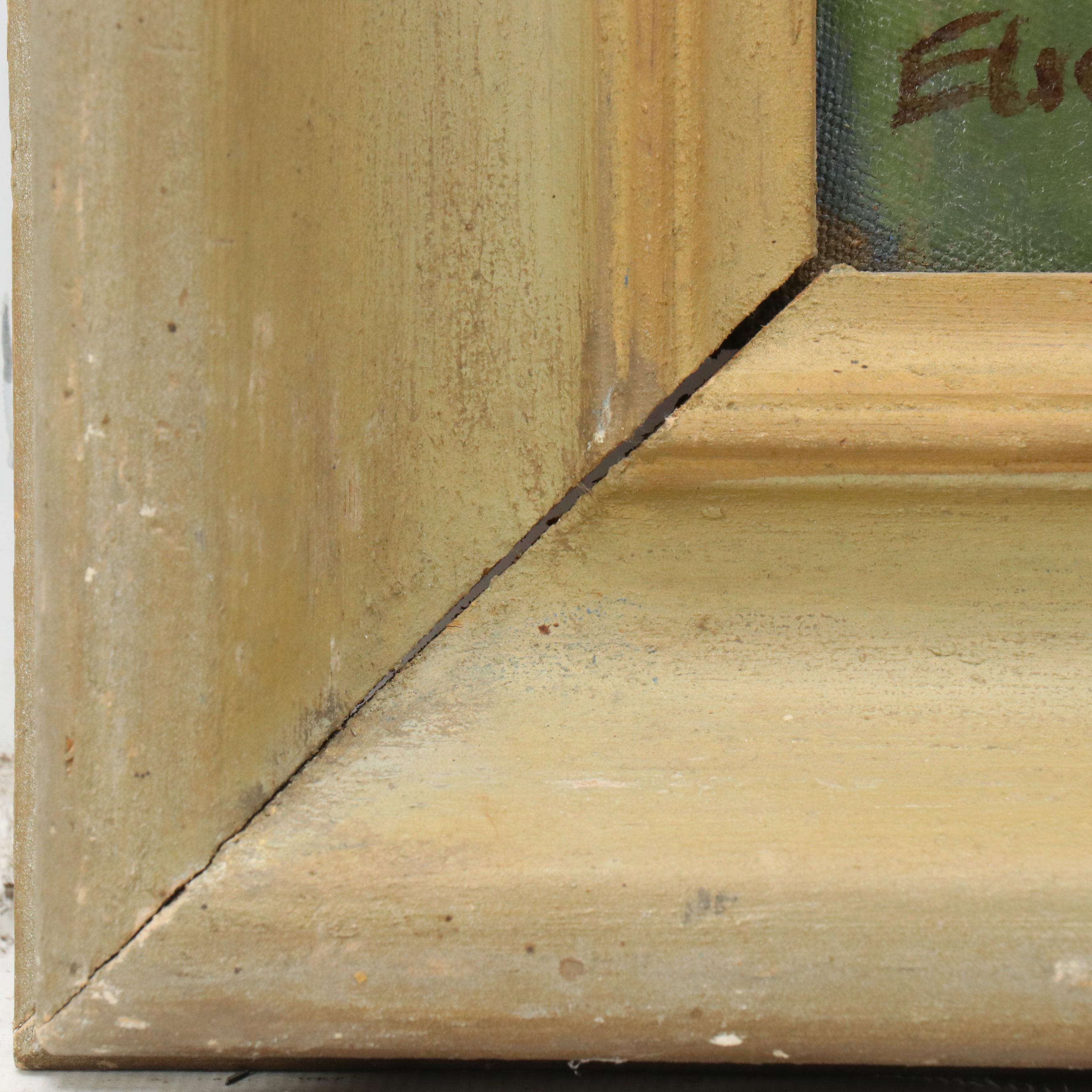 Village Landscape Oil Painting Signed Elsa Pārsson, 1944