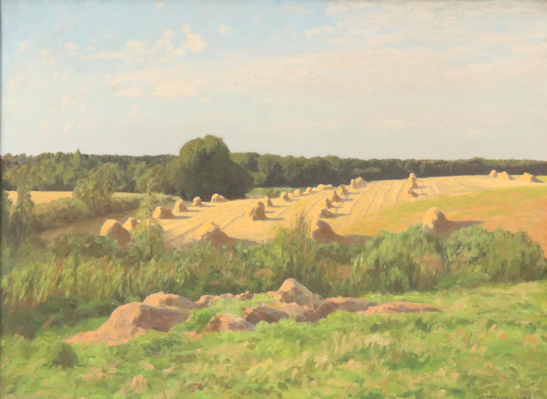 E. Torgny Oil Painting "Høstaften (Autumn Evening)," 20th Century