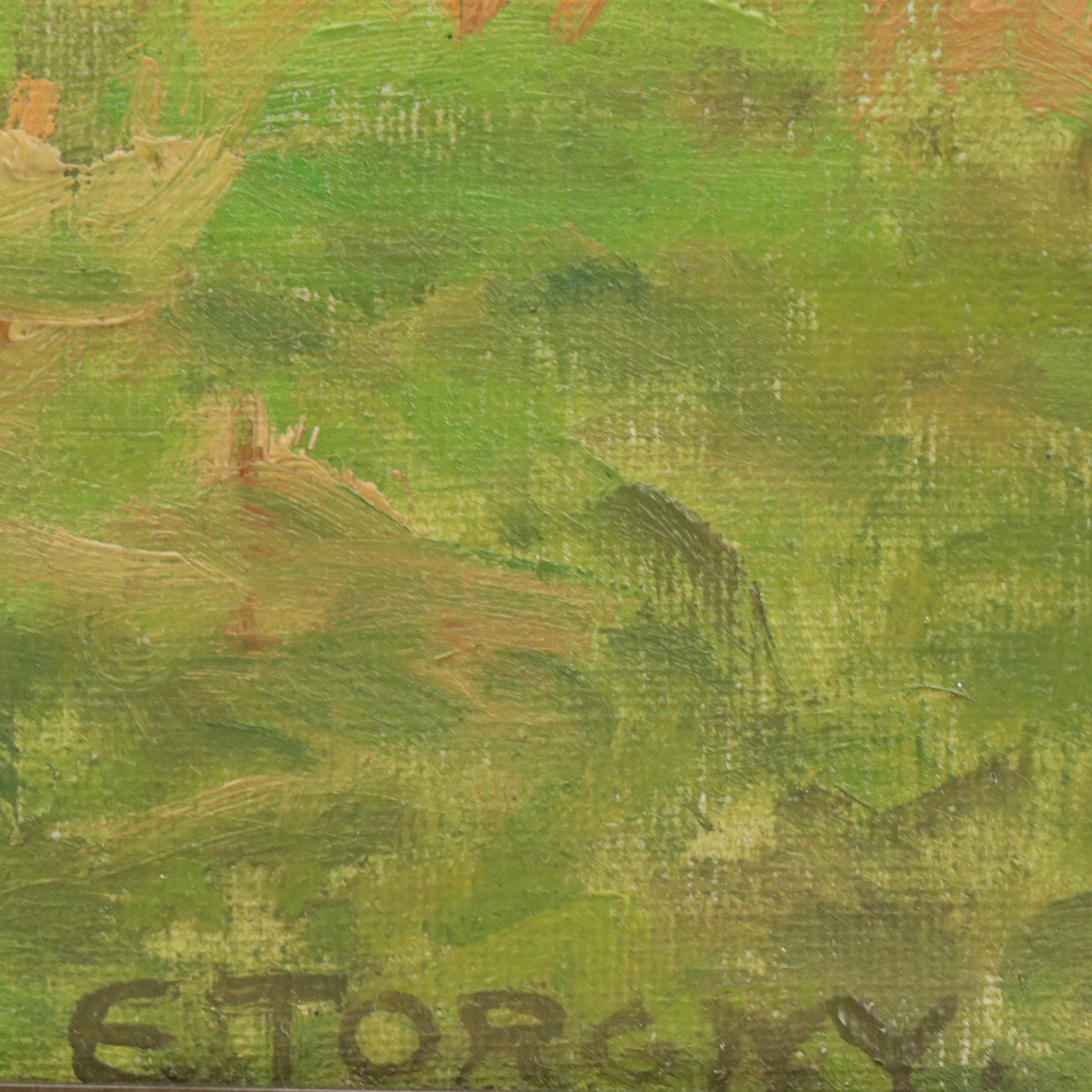 E. Torgny Oil Painting "Høstaften (Autumn Evening)," 20th Century