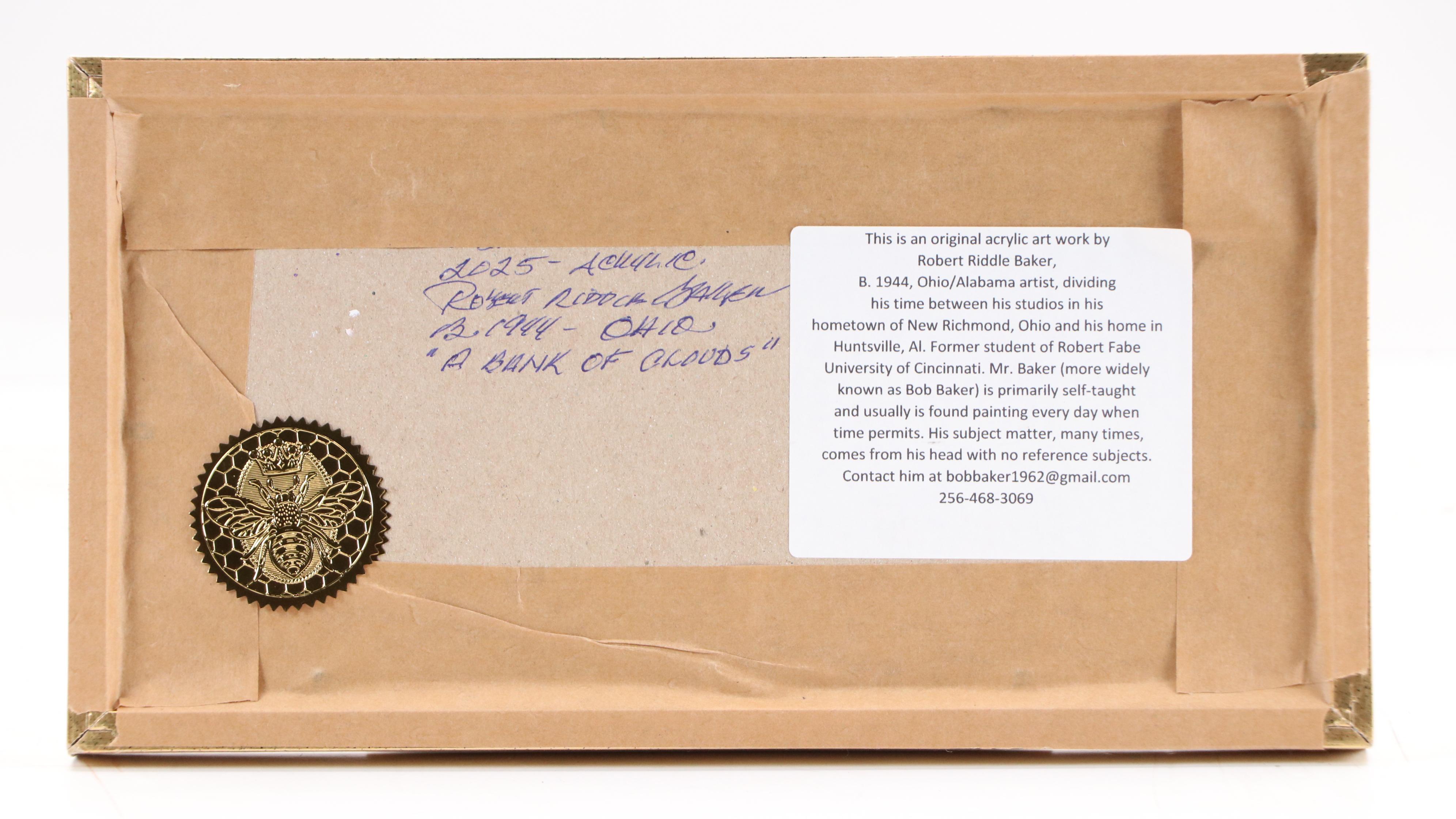 Robert Riddle Baker Landscape Acrylic Painting "A Bank of Clouds," 2025