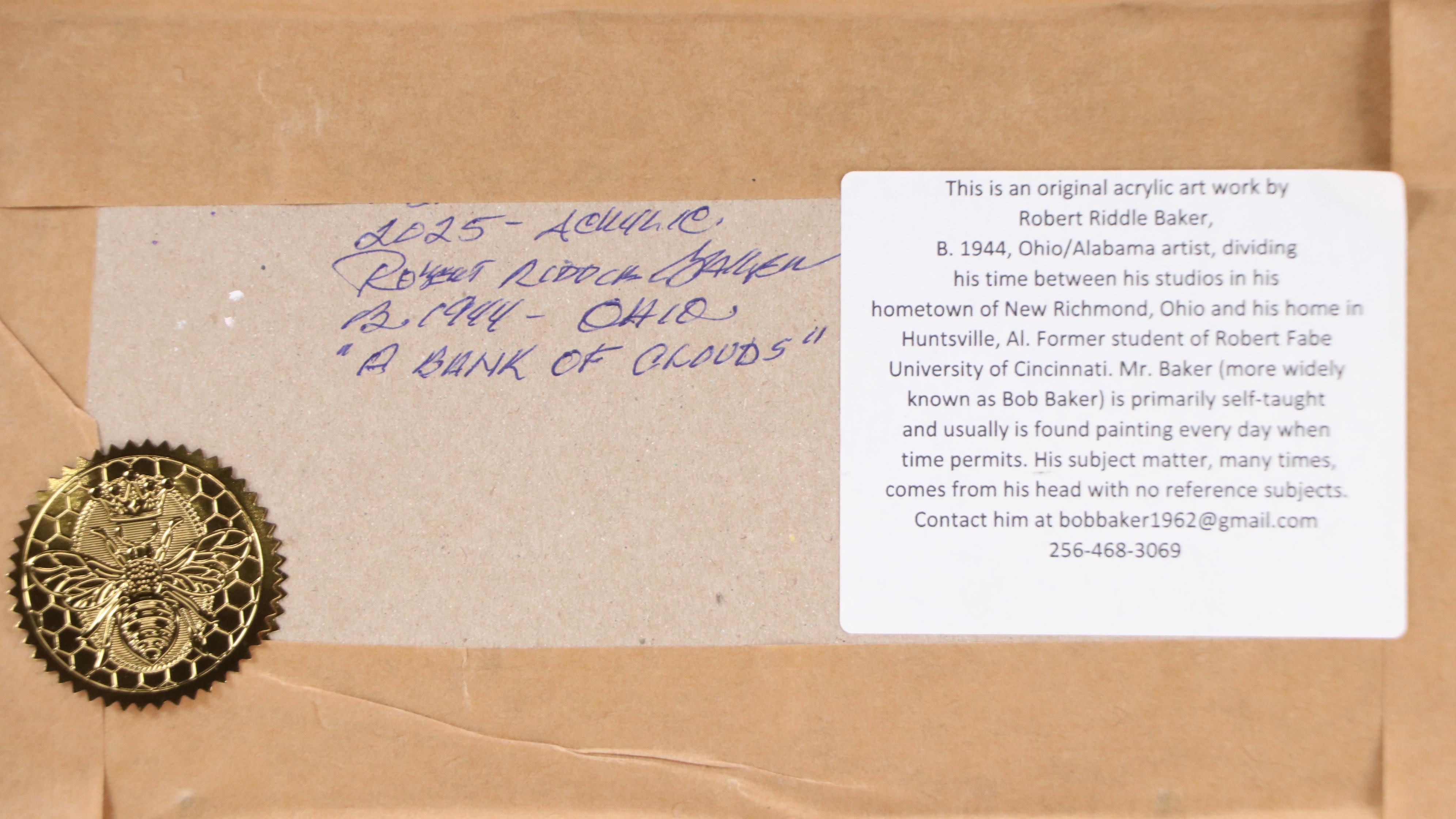 Robert Riddle Baker Landscape Acrylic Painting "A Bank of Clouds," 2025