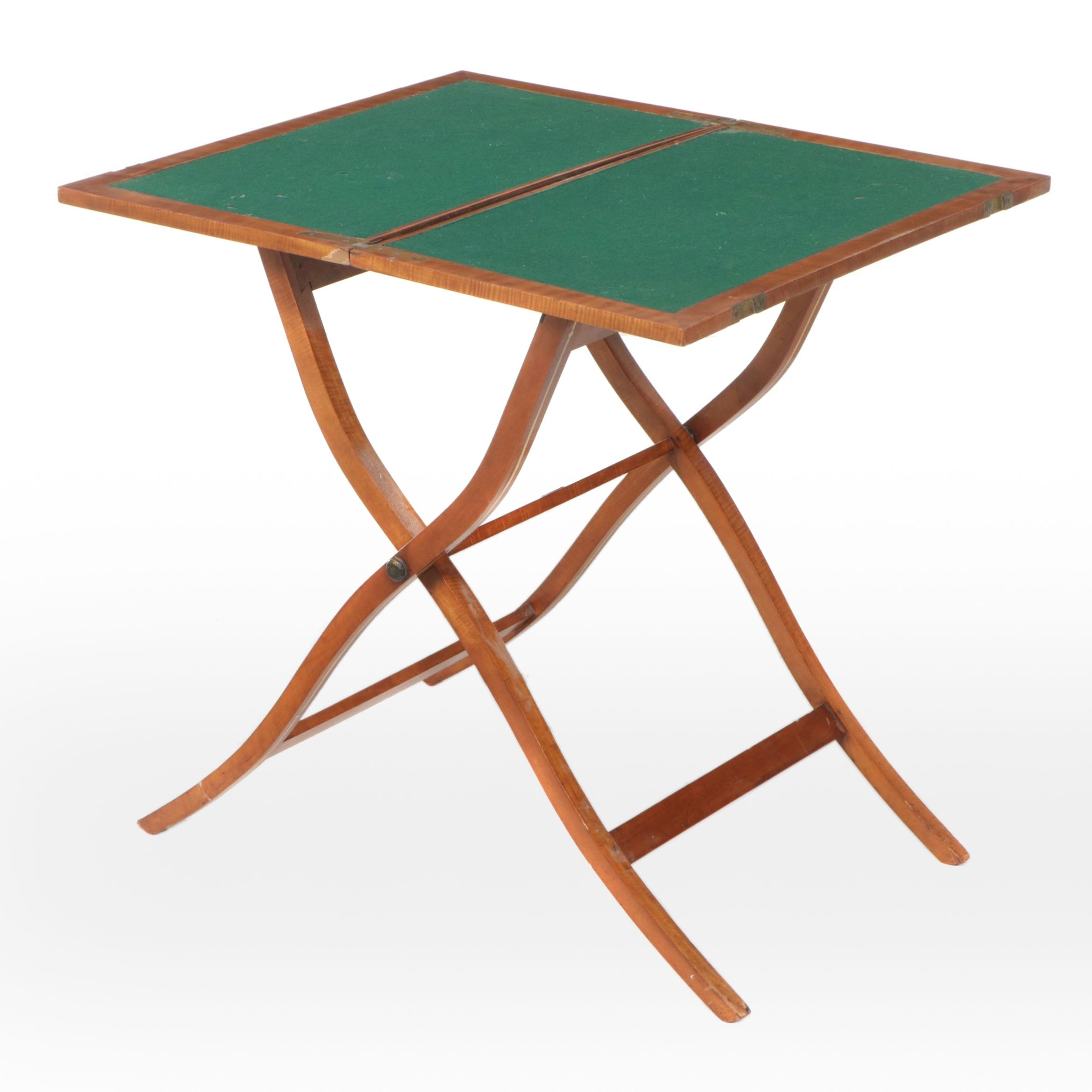 Wooden Butler's Folding Silver Polishing Table