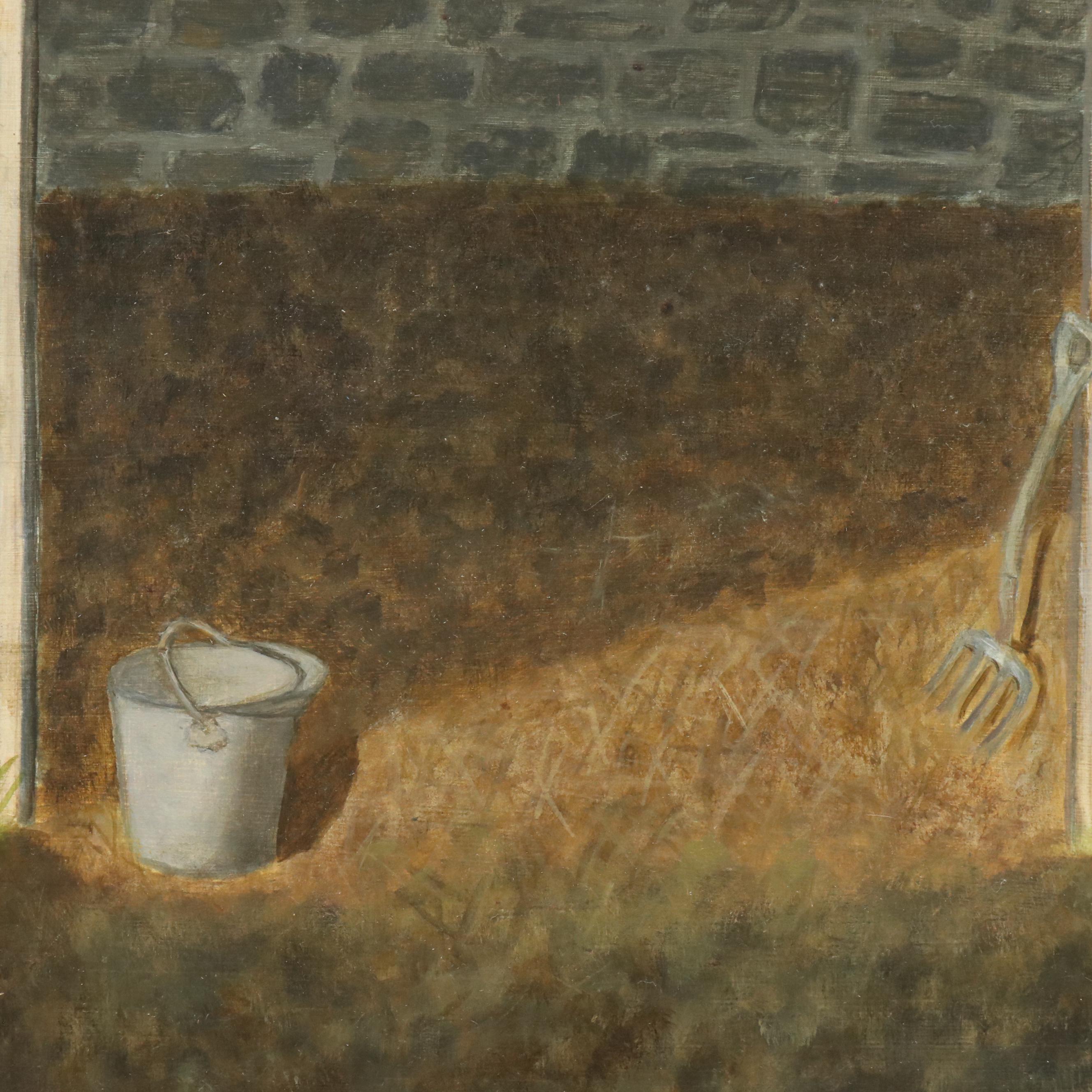 Martin W. Connelly Oil Painting "New York State Farm," Late 20th Century