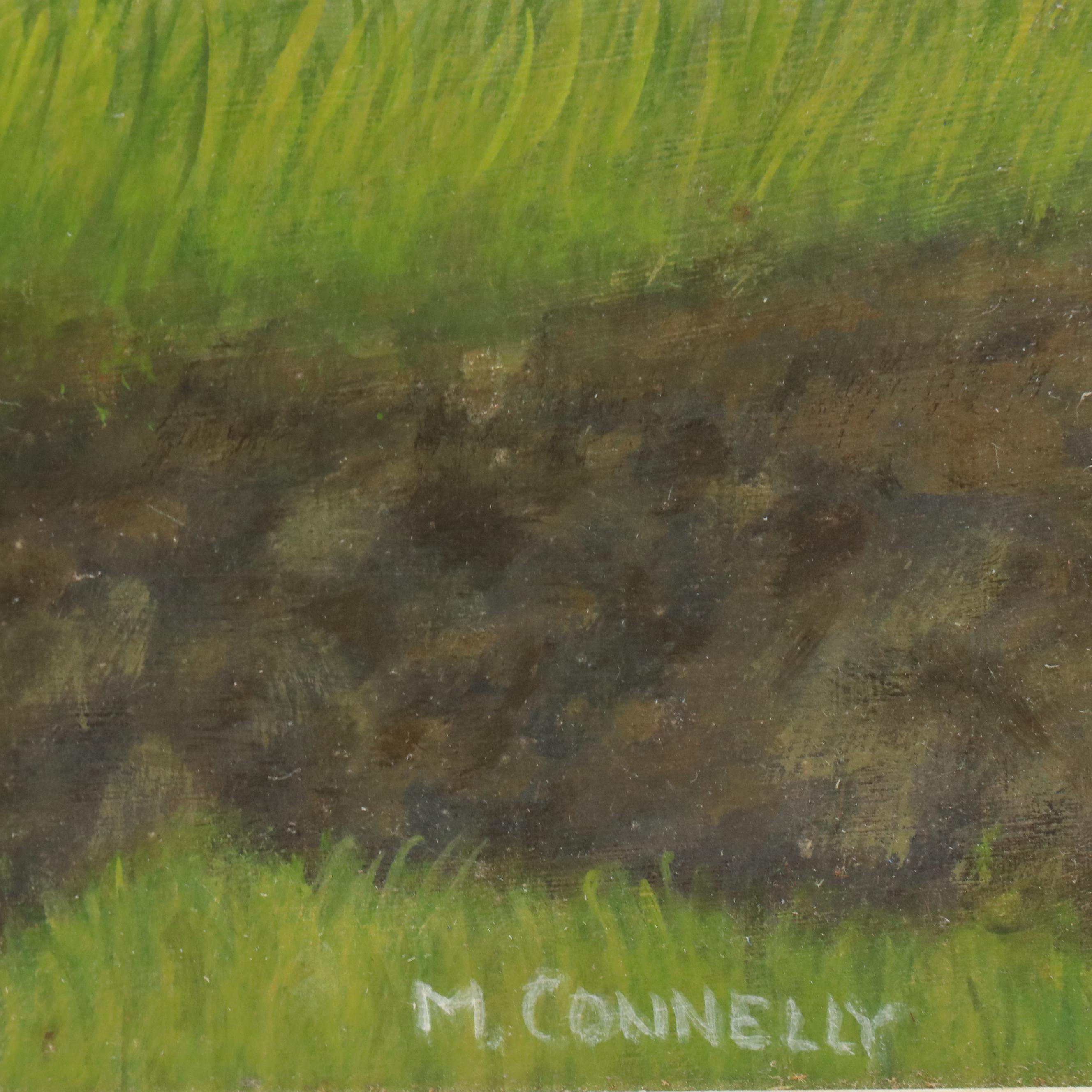 Martin W. Connelly Oil Painting "New York State Farm," Late 20th Century