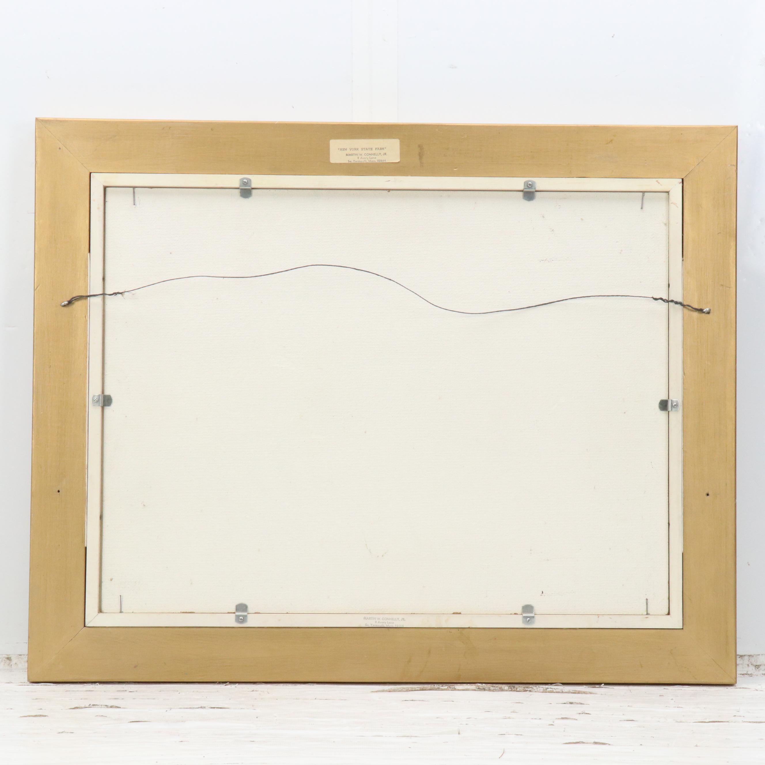 Martin W. Connelly Oil Painting "New York State Farm," Late 20th Century