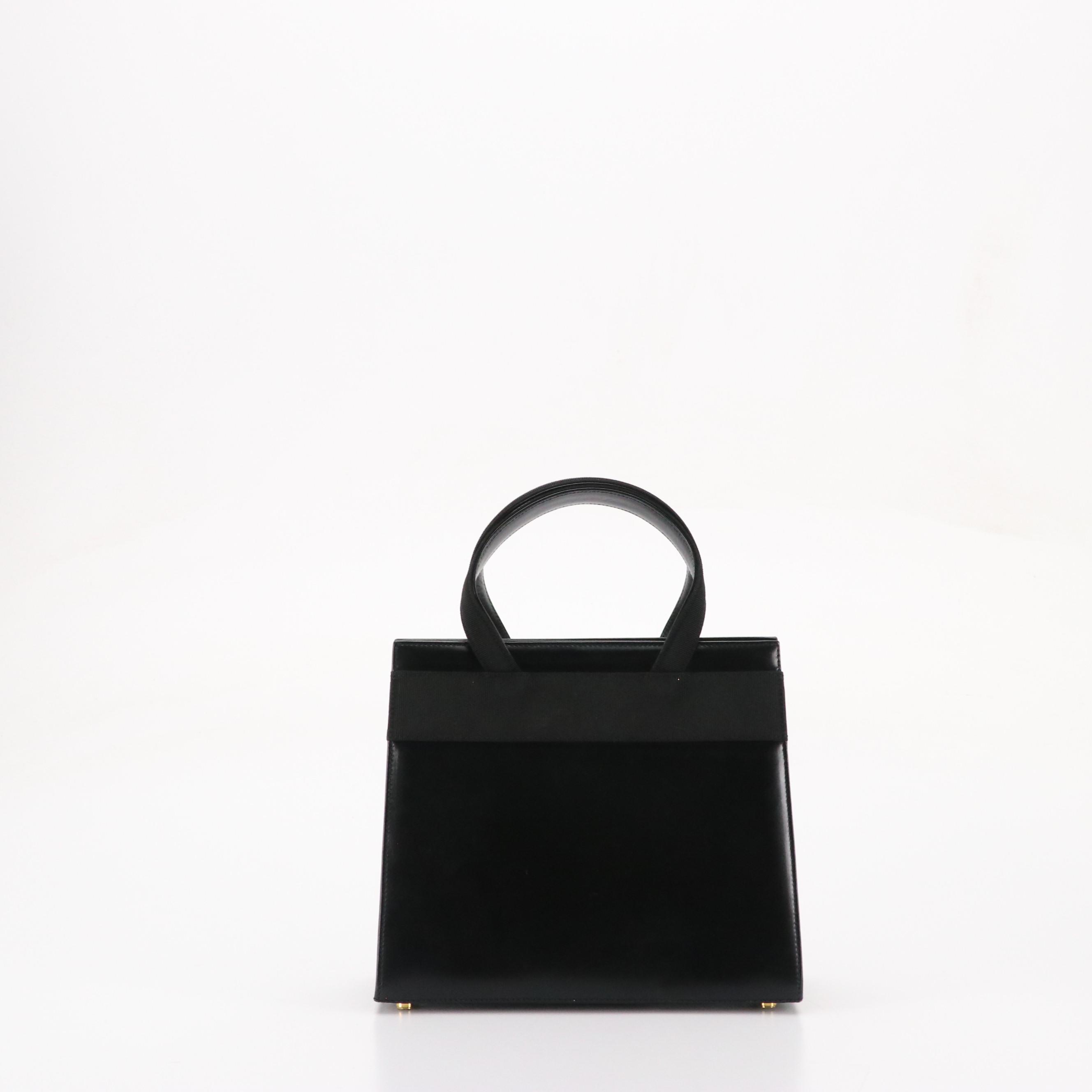 Salvatore Ferragamo Vara Bow Two-Way Bag in Black Leather