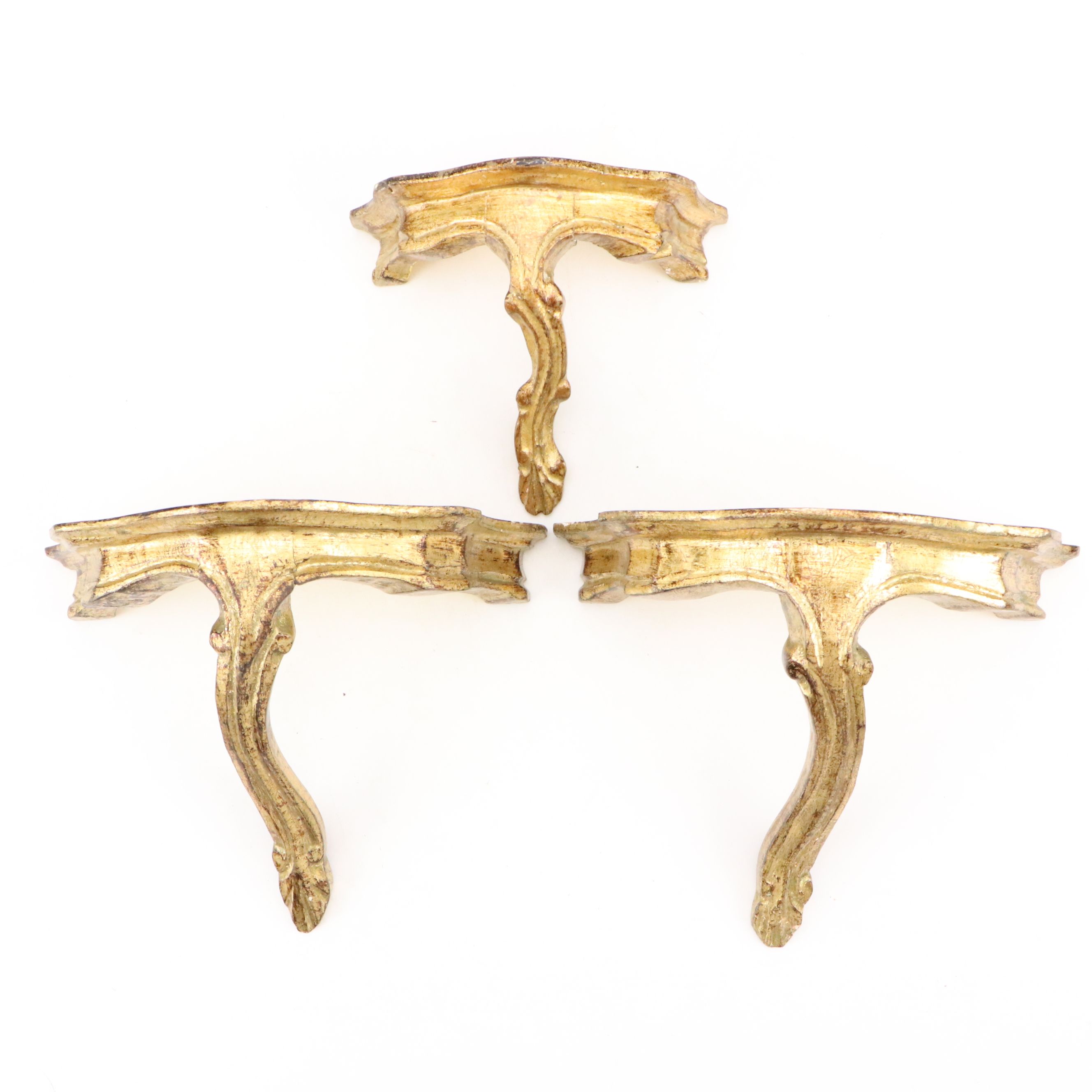 Italian Style Giltwood Wall Shelves, Late 20th Century