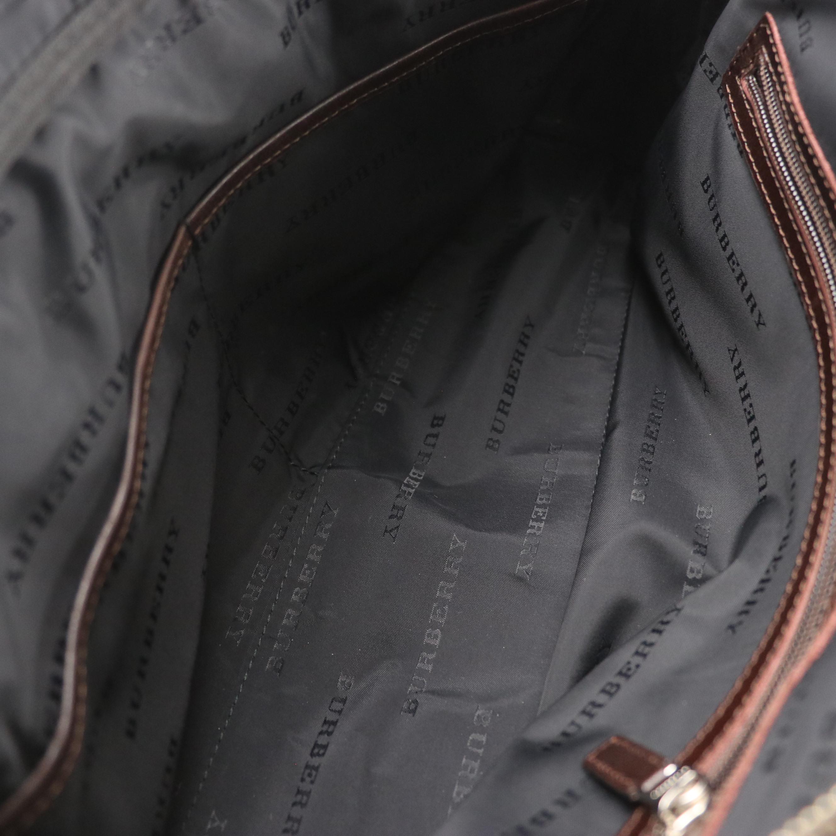 Burberry Crossbody Bag in Nova Check Canvas and Brown Leather Trim