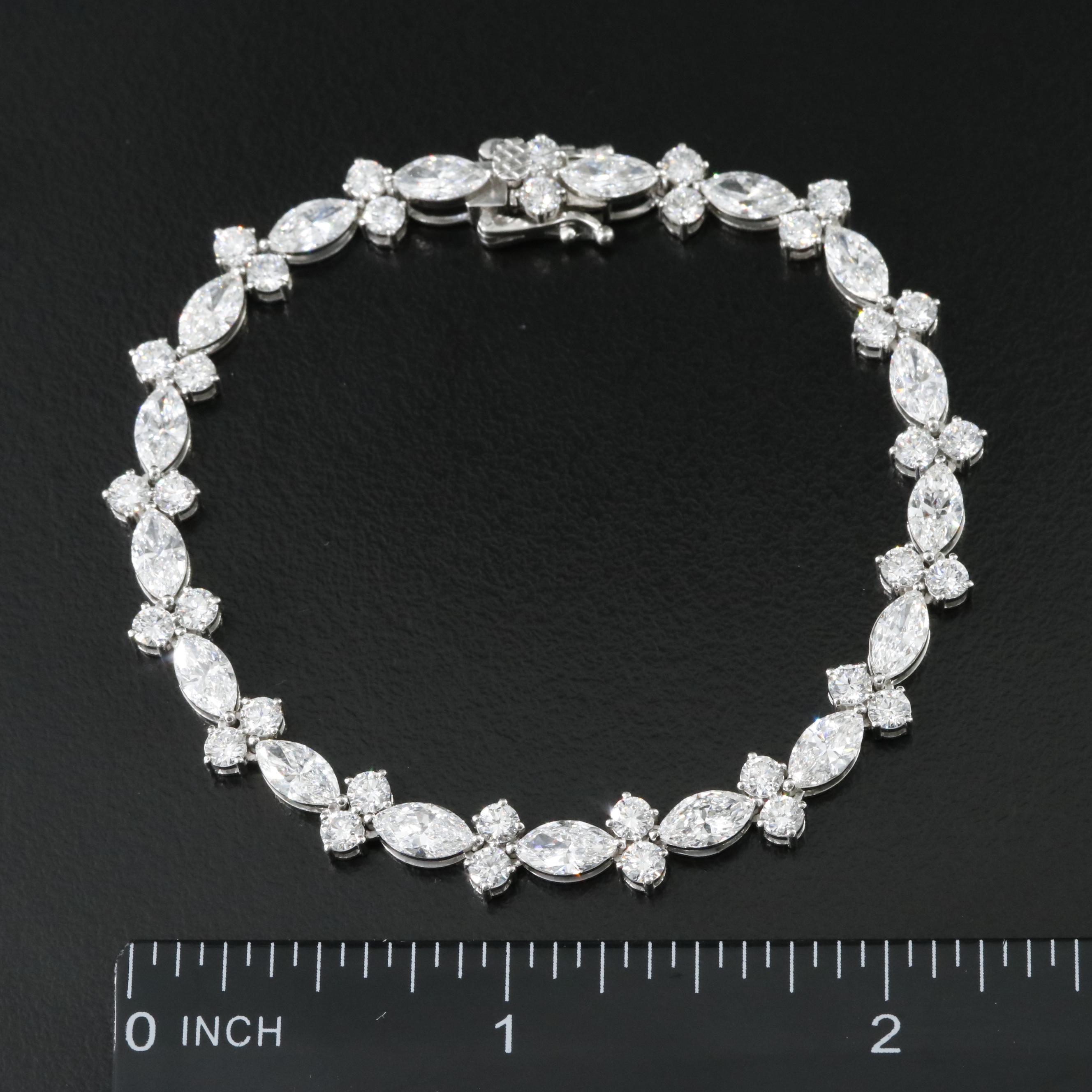 Platinum 8.72 CTW Lab Grown Diamond Bracelet