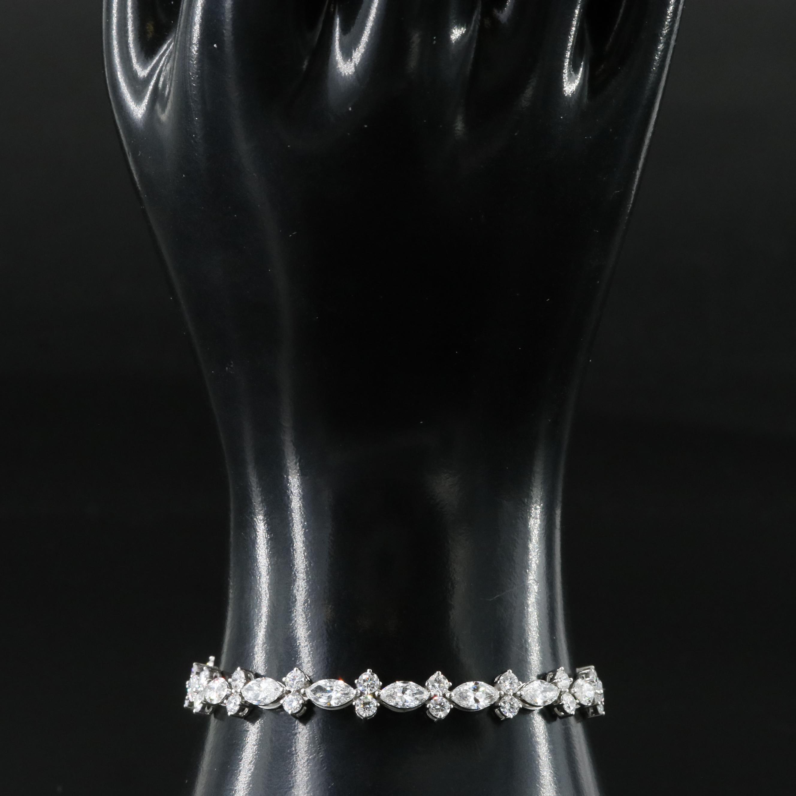 Platinum 8.72 CTW Lab Grown Diamond Bracelet