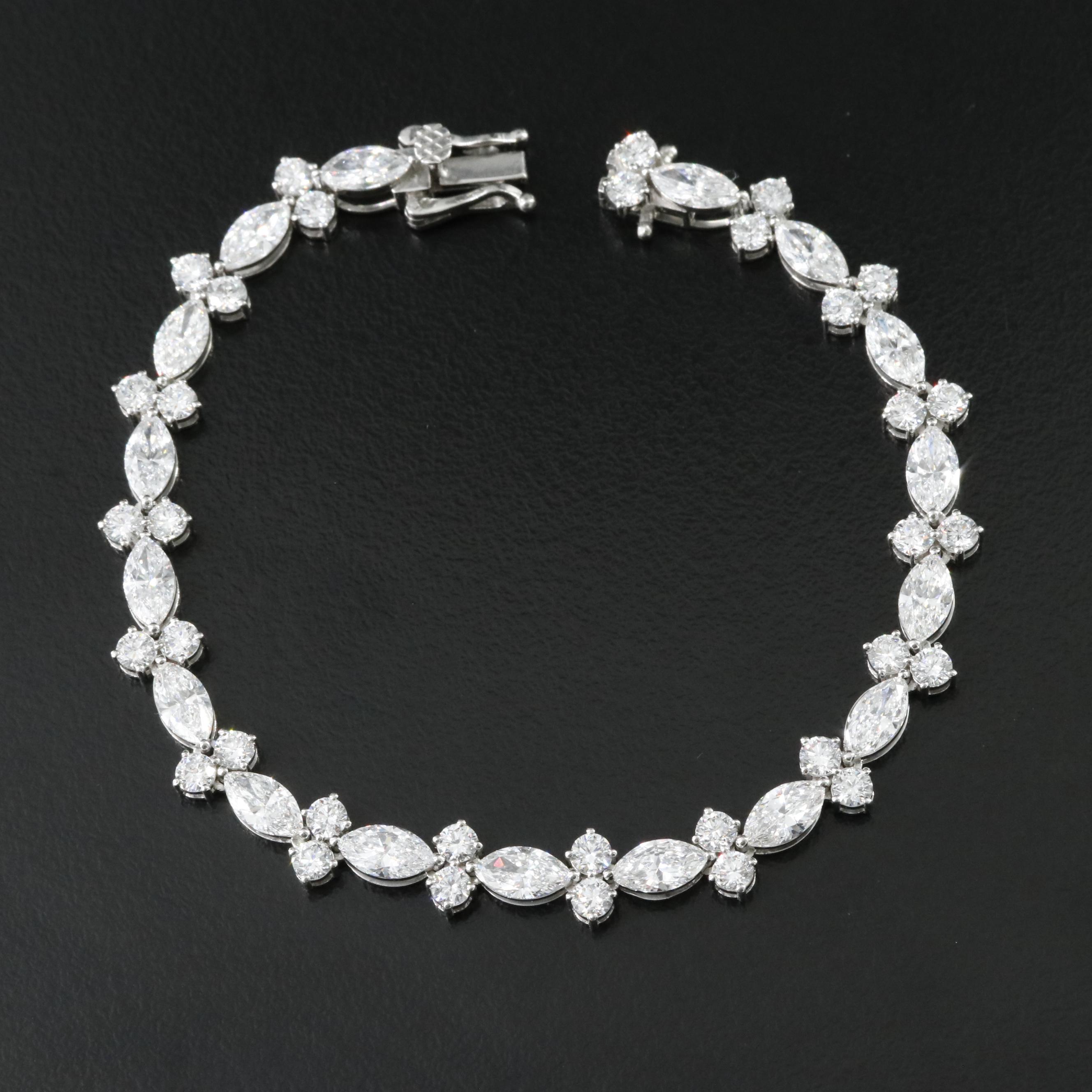 Platinum 8.72 CTW Lab Grown Diamond Bracelet