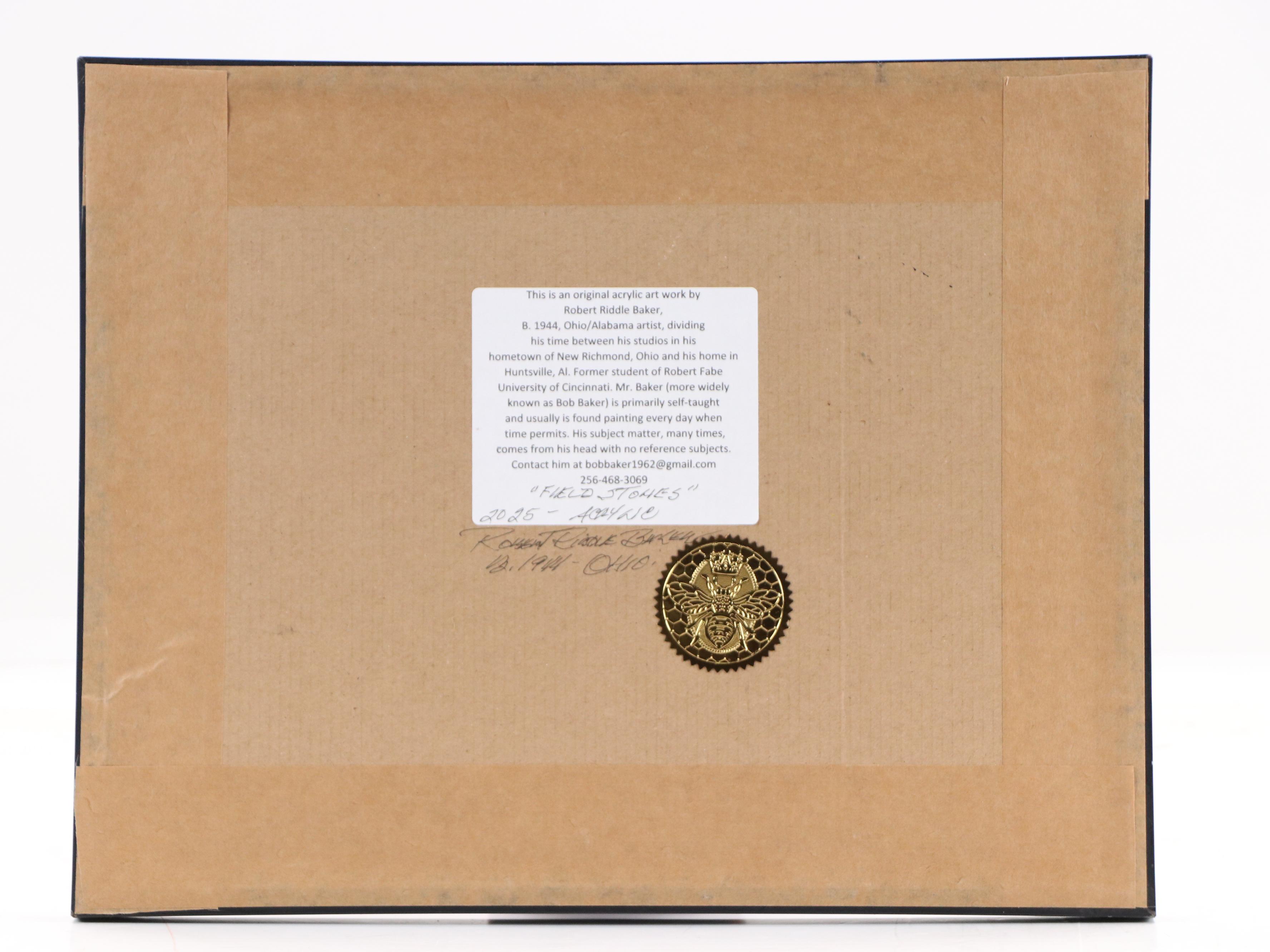 Robert Riddle Baker Landscape Acrylic Painting "Field Stones," 2025