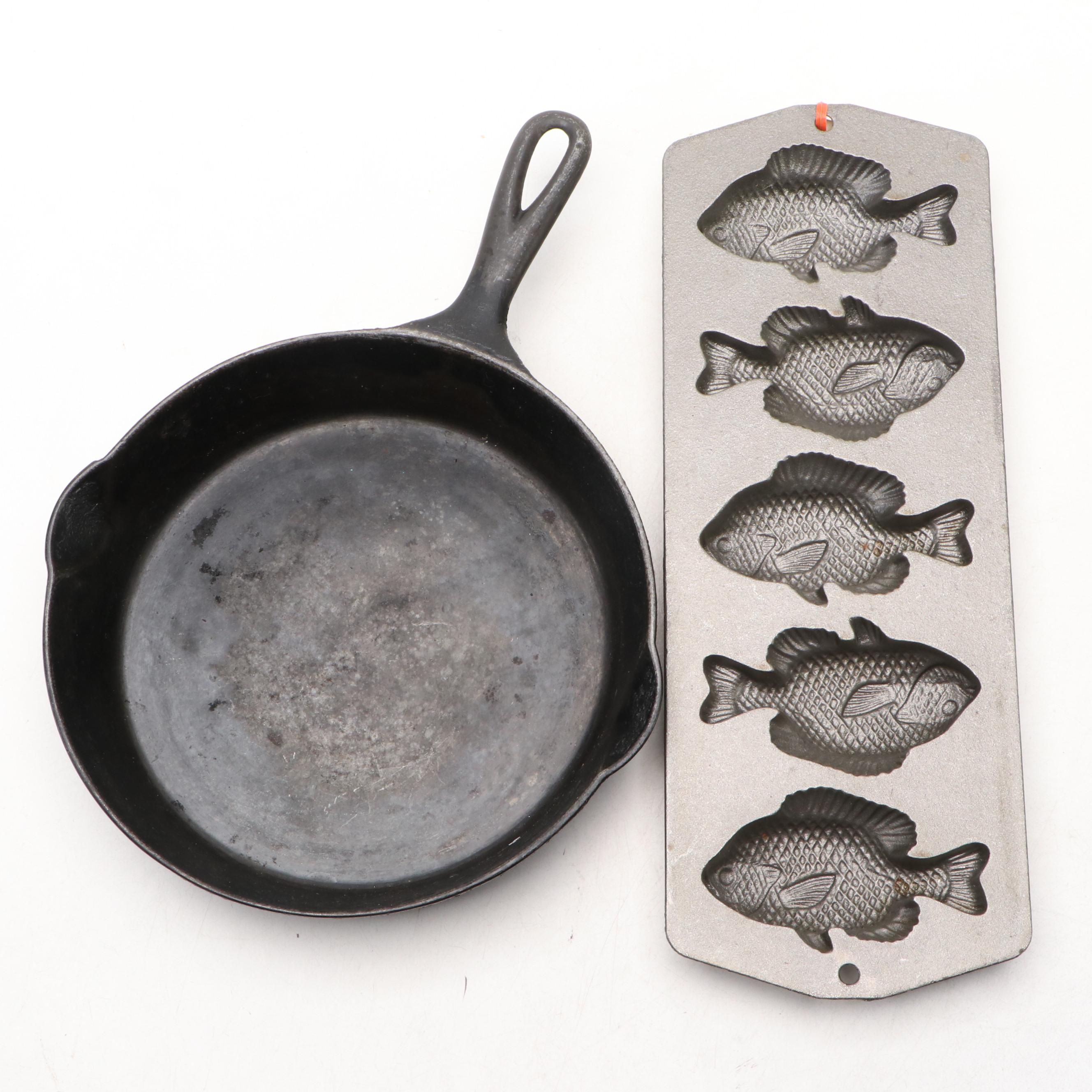 Erie Cast Iron Skillet with Lodge Perch Pan