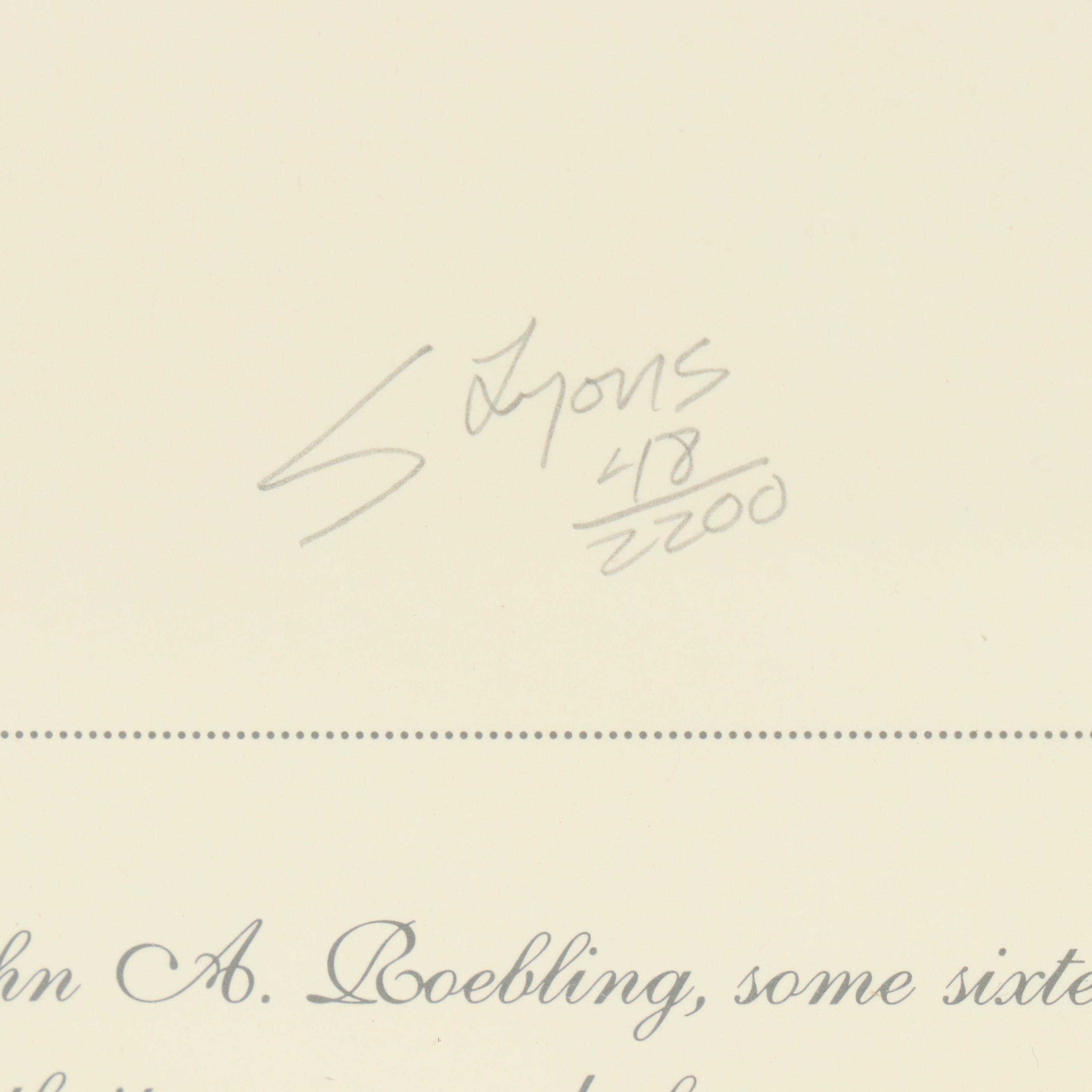 S. Lyons Offset Lithographs "Fountain Square" and Other, Late 20th Century