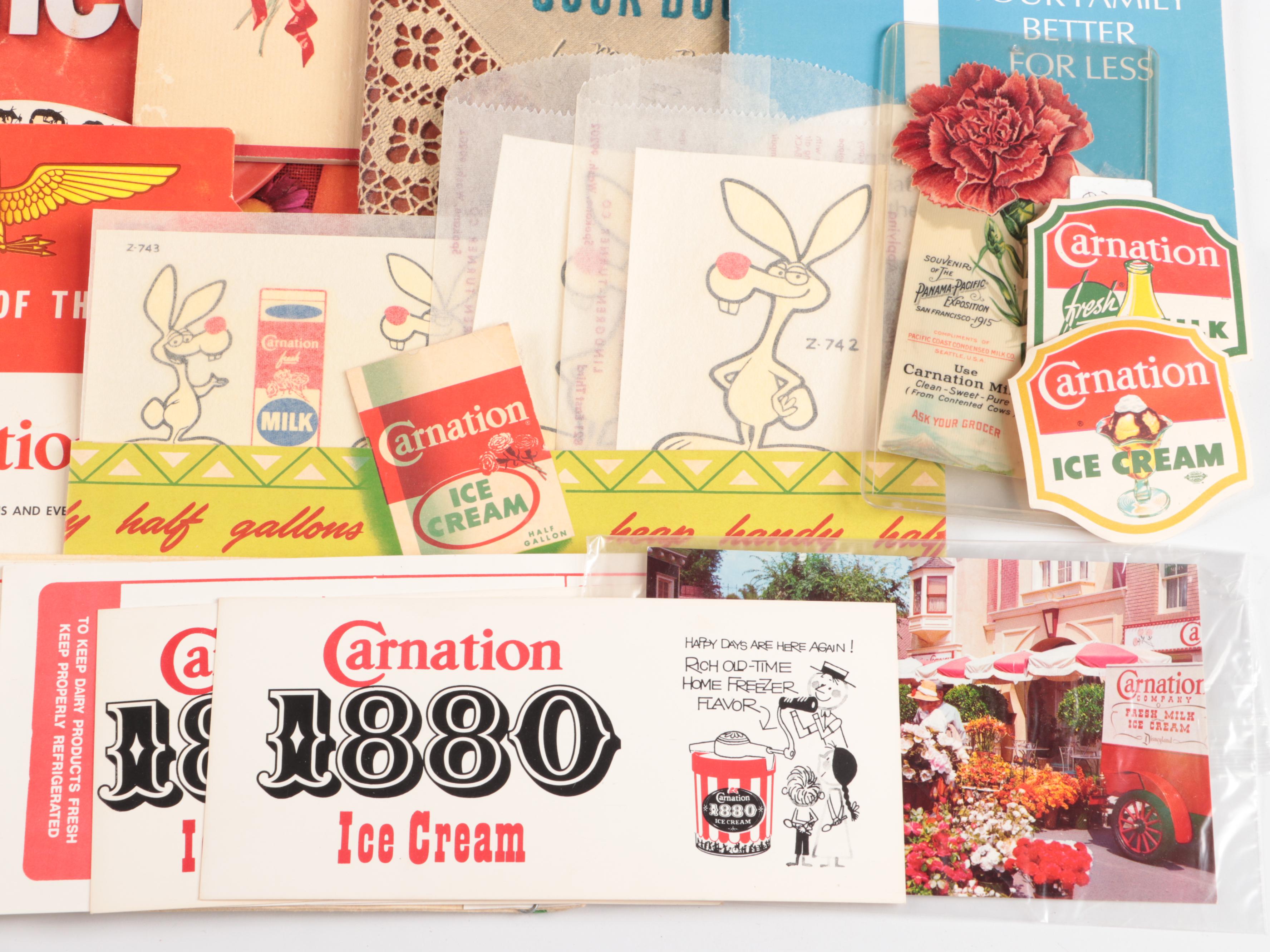 Carnation Milk Cookbooks, Bumper Stickers, and Other Memorablia