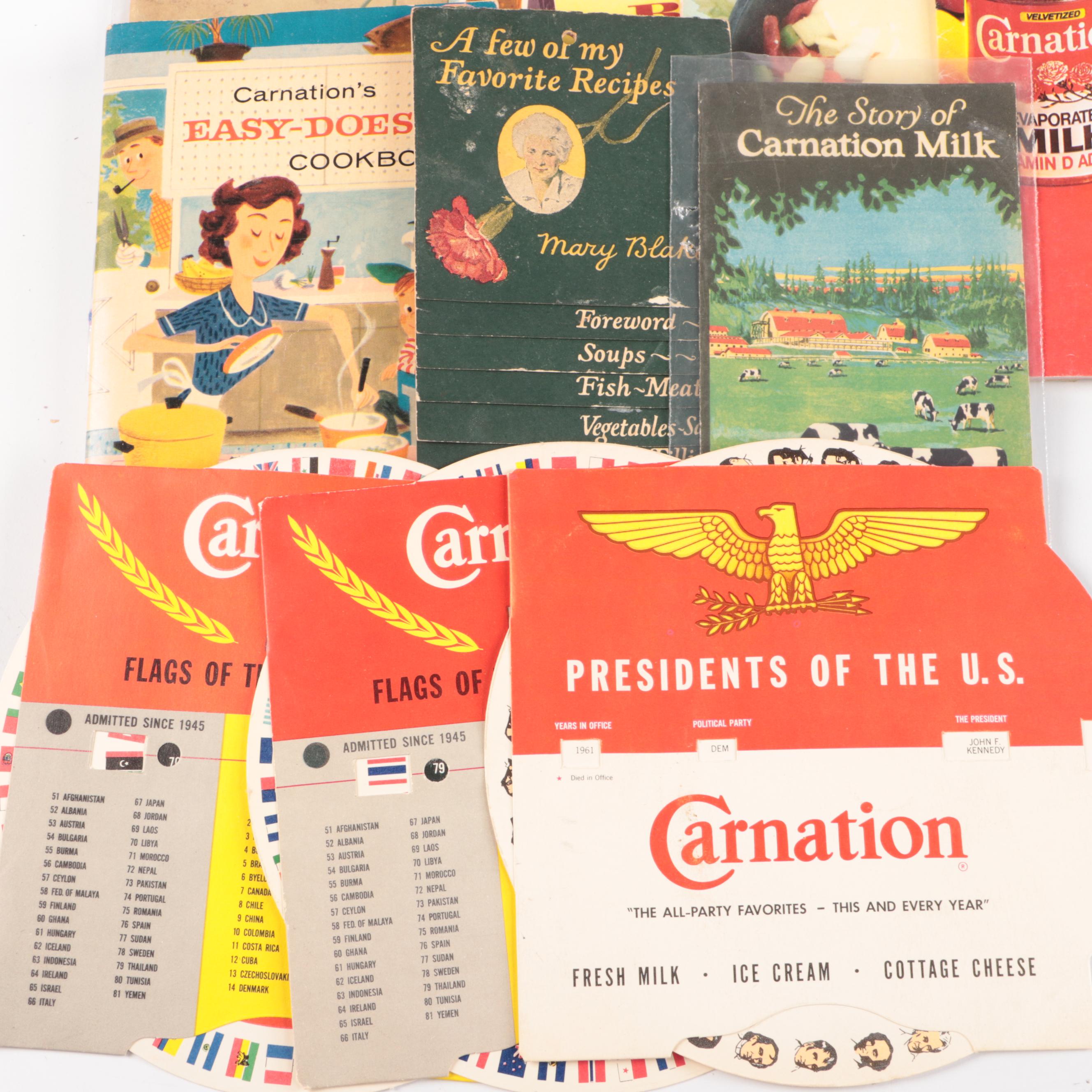 Carnation Milk Cookbooks, Bumper Stickers, and Other Memorablia