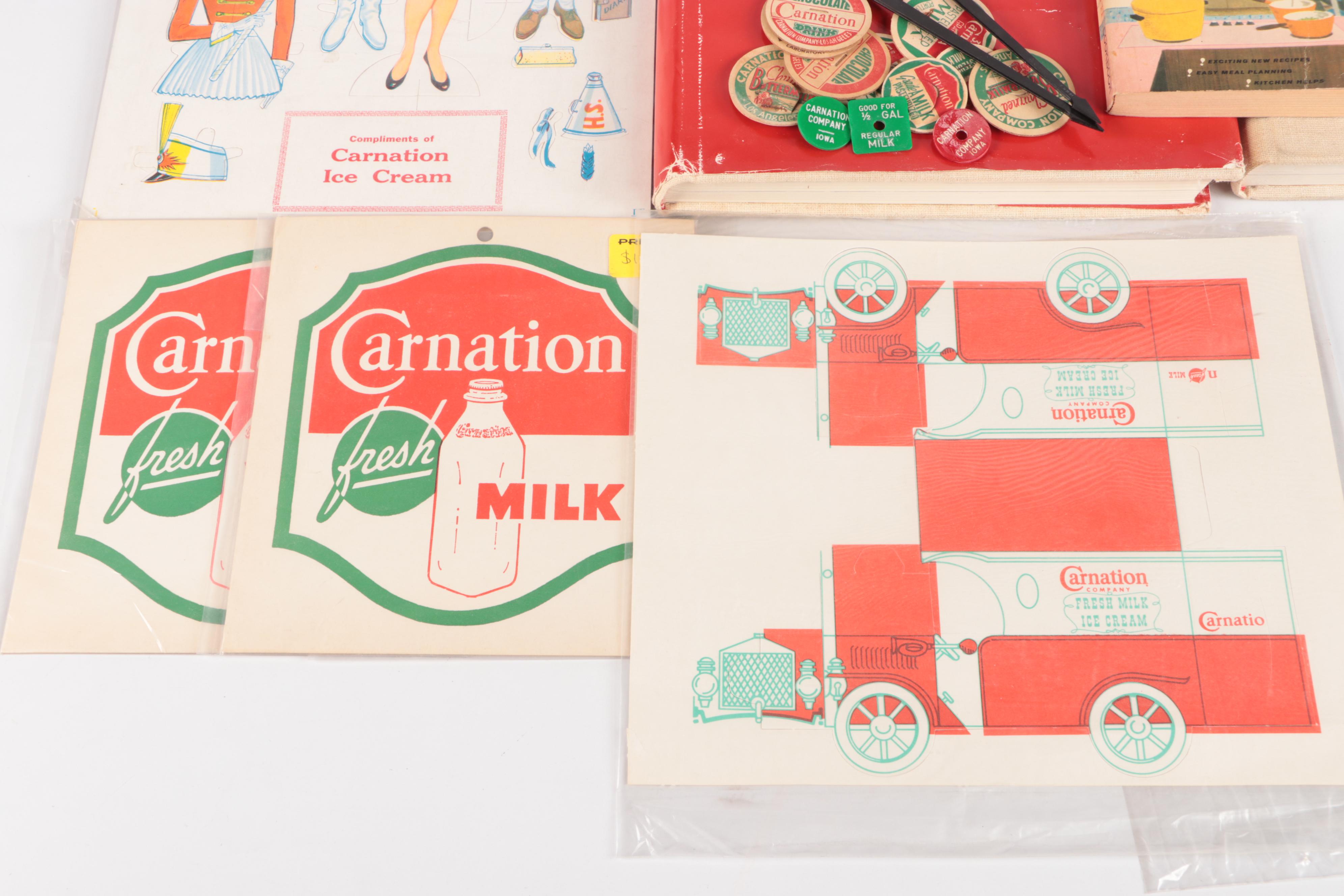 Carnation Milk Cookbooks, Bumper Stickers, and Other Memorablia