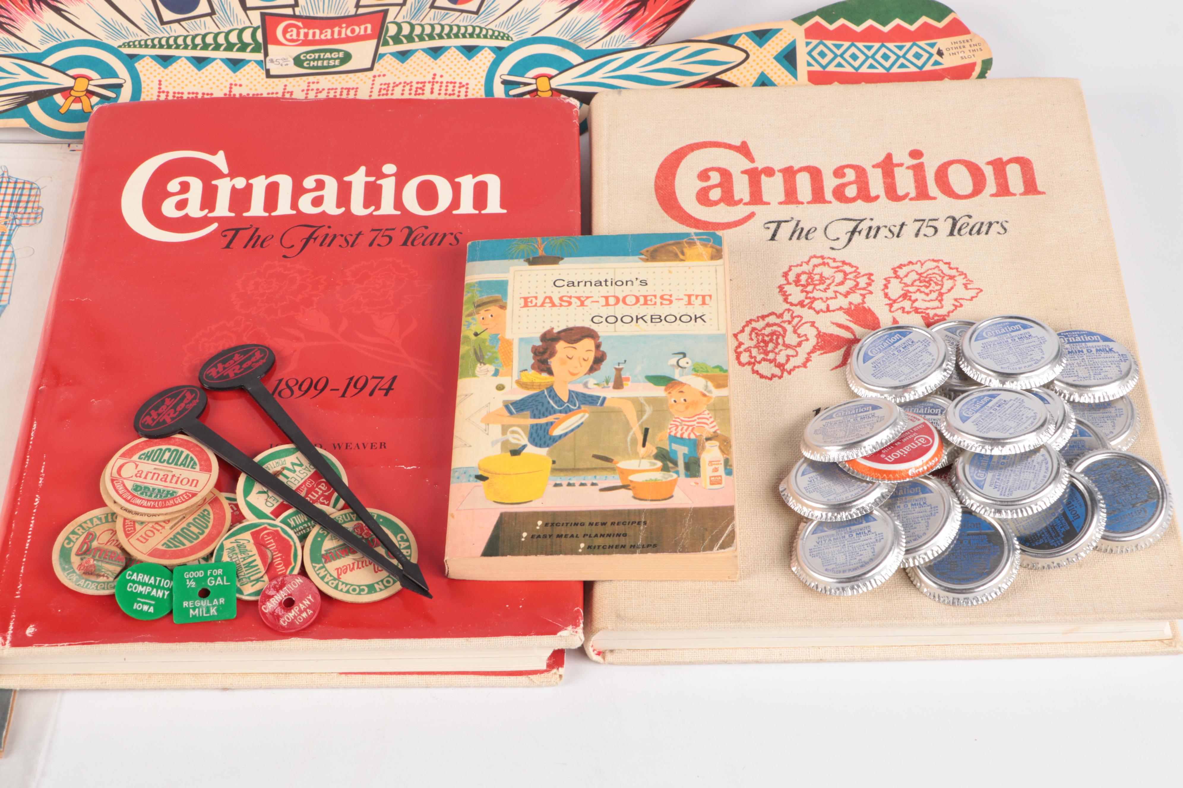 Carnation Milk Cookbooks, Bumper Stickers, and Other Memorablia
