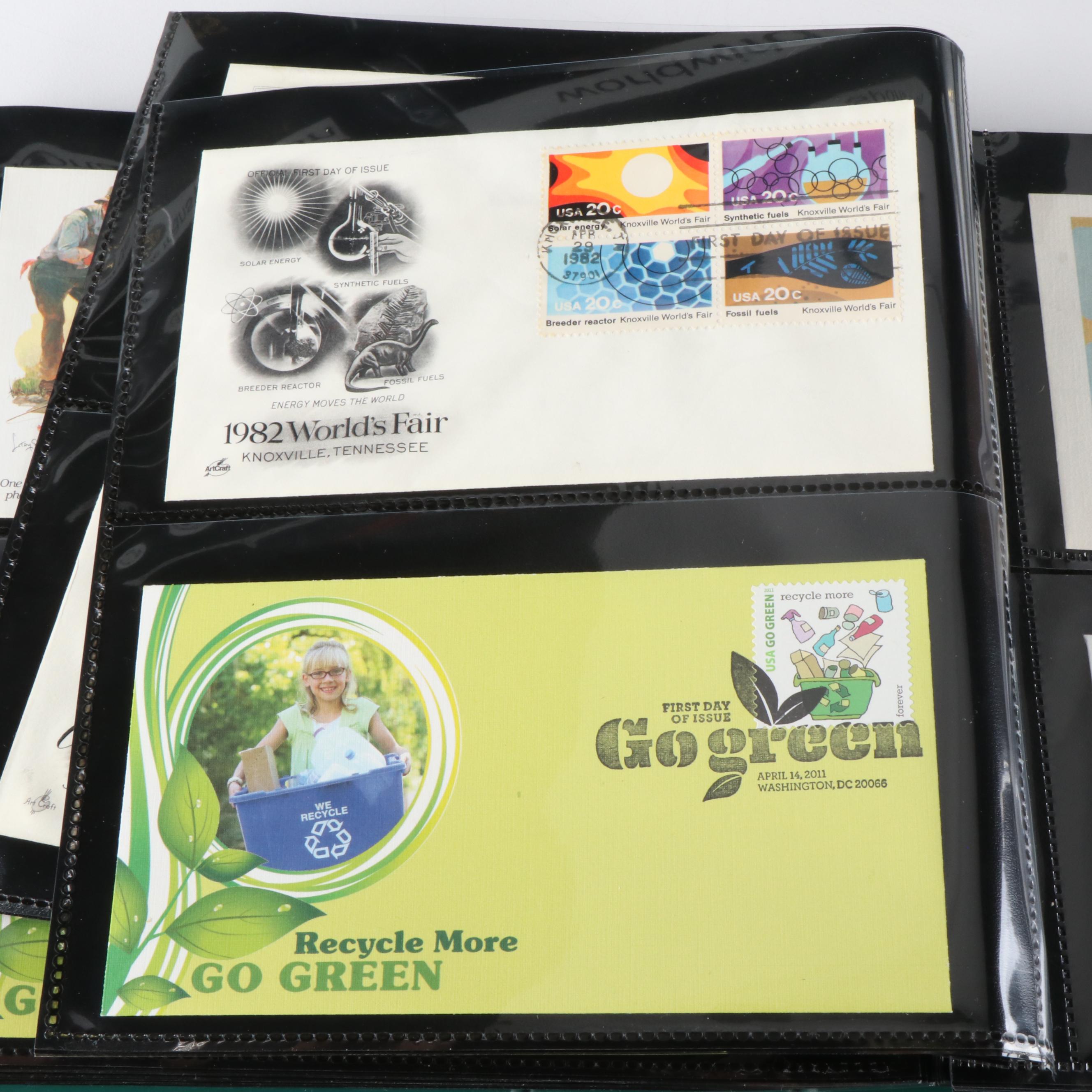 Eleven Albums of U.S. First Day Covers, Unaddressed, Various Subjects