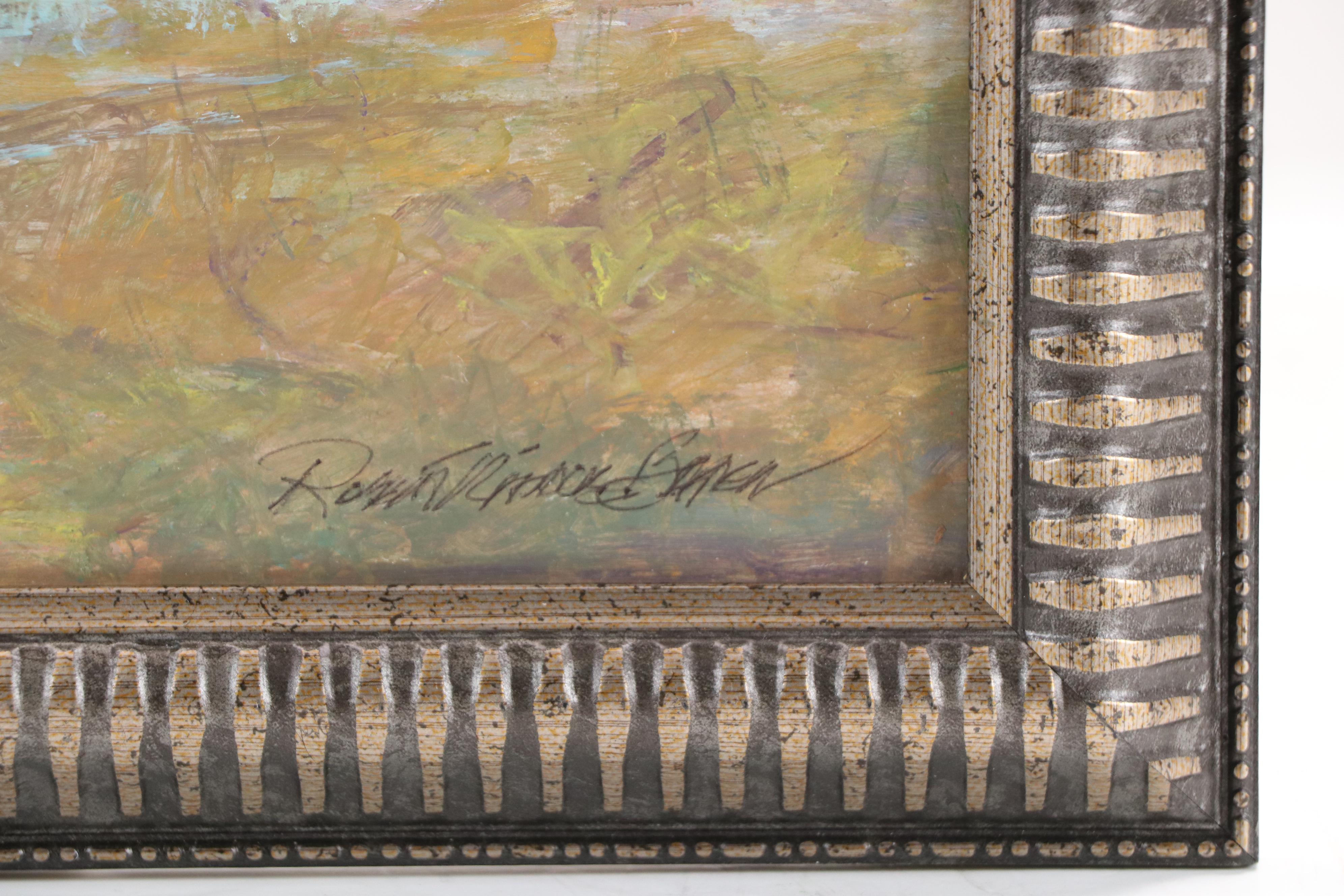 Robert Riddle Baker Landscape Acrylic Painting "Fall Rain," 2025