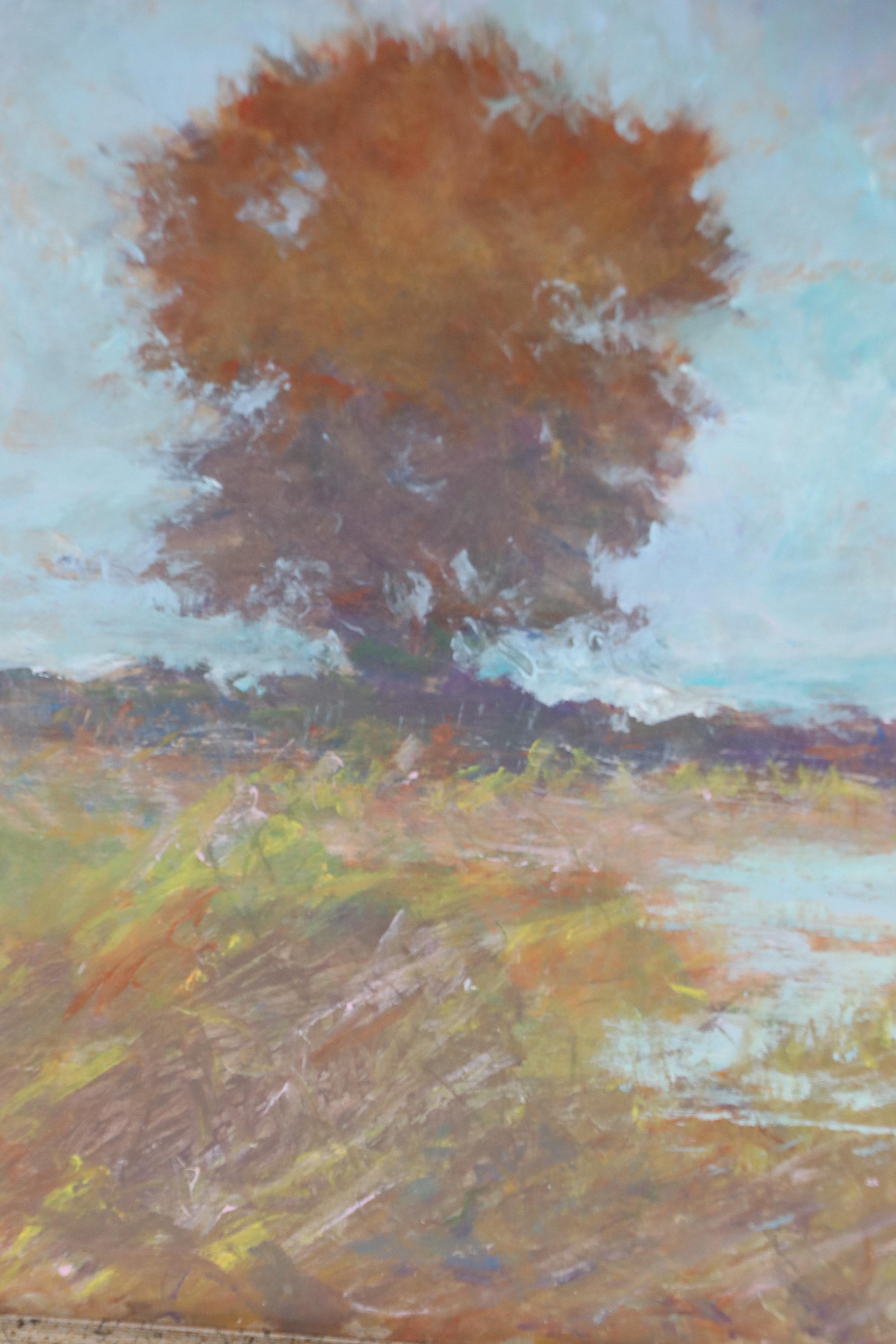 Robert Riddle Baker Landscape Acrylic Painting "Fall Rain," 2025