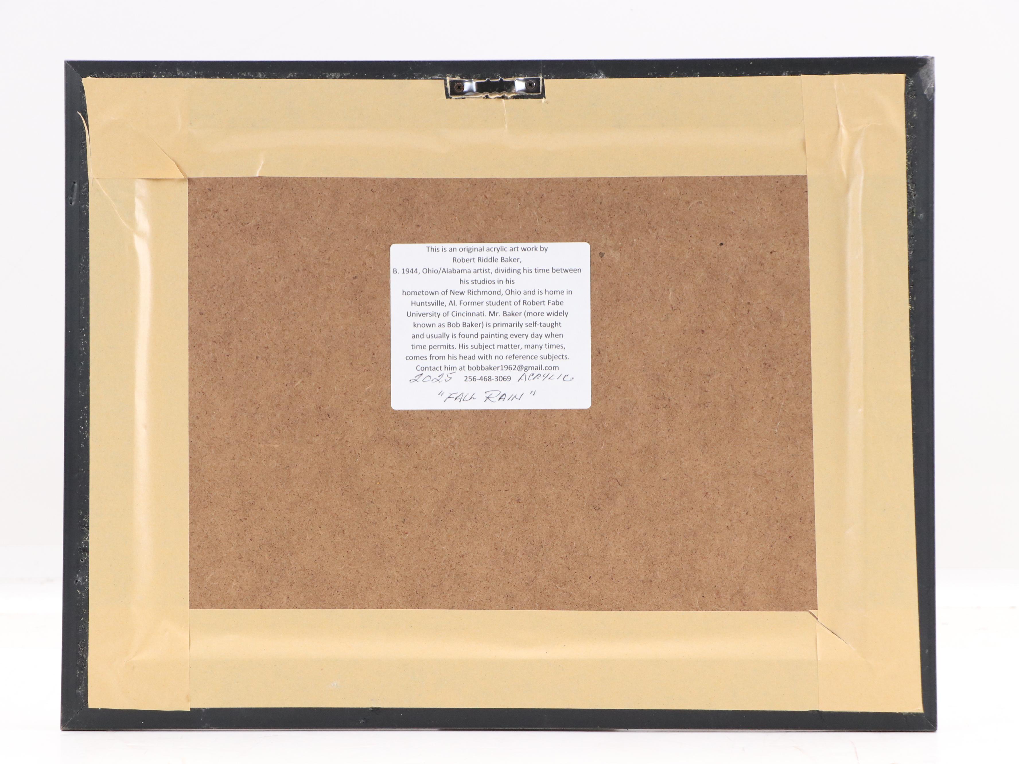 Robert Riddle Baker Landscape Acrylic Painting "Fall Rain," 2025