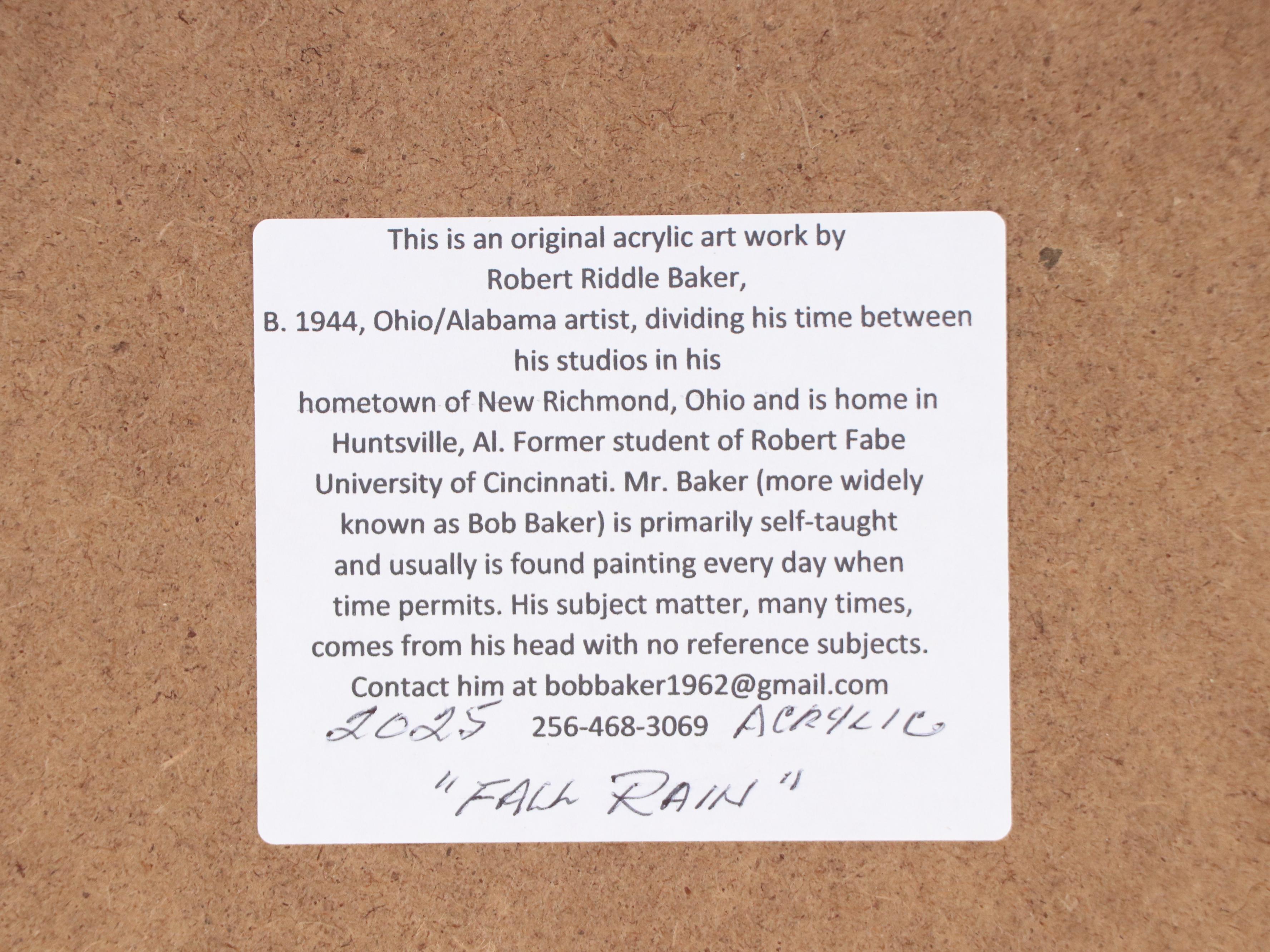 Robert Riddle Baker Landscape Acrylic Painting "Fall Rain," 2025