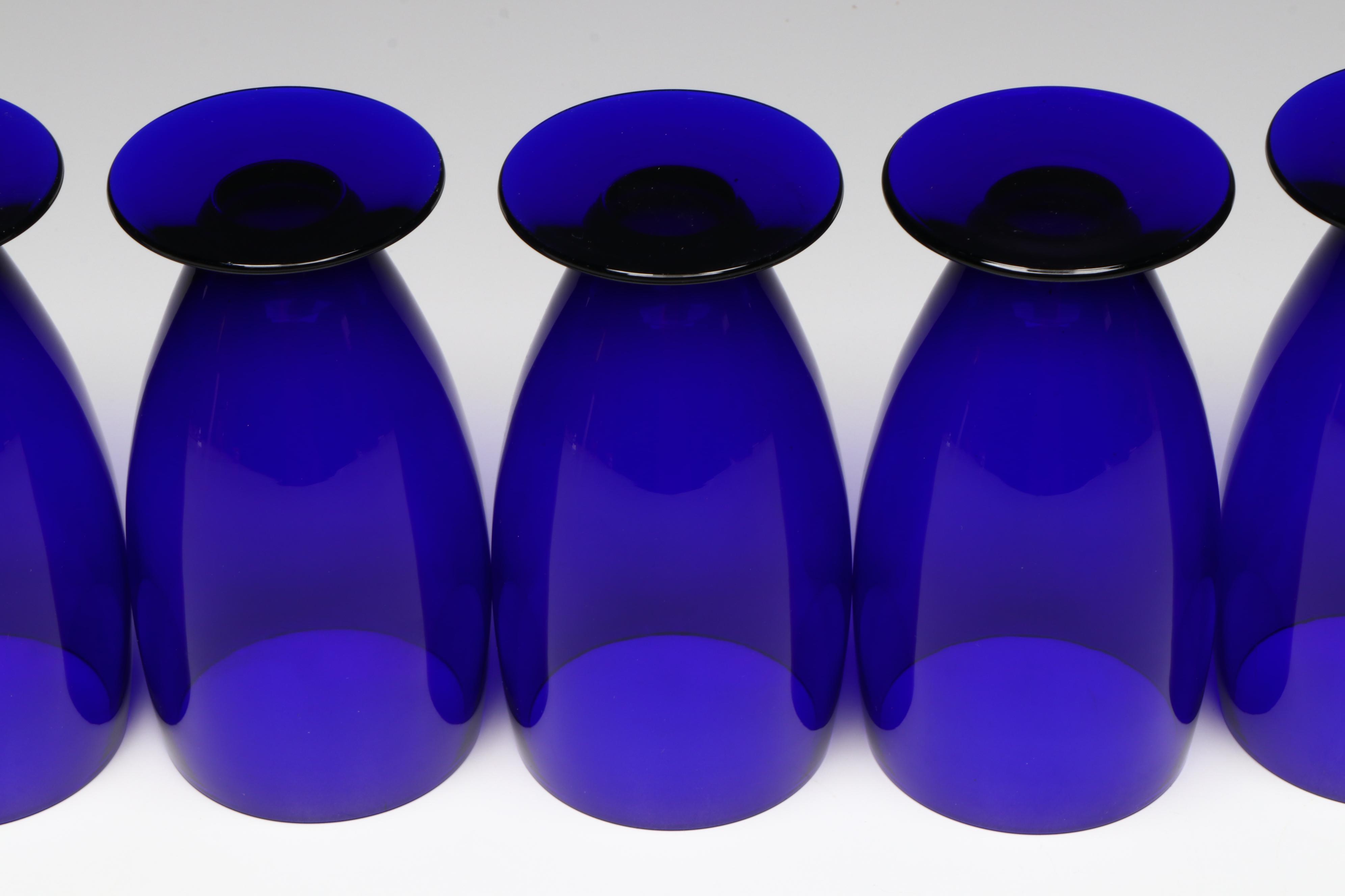 Colbalt Blue Glass Water Goblets