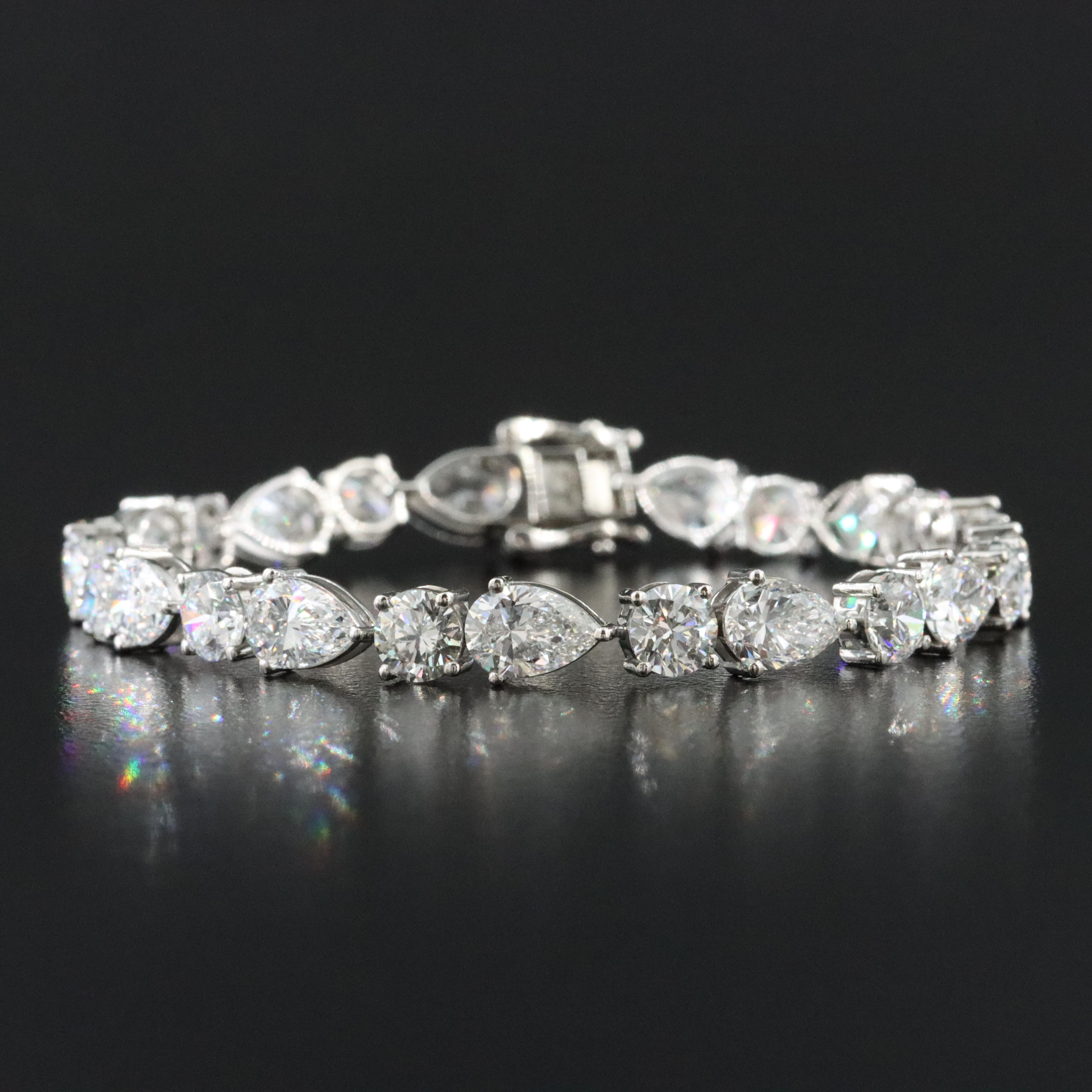 Platinum 17.62 CTW Lab Grown Diamond Bracelet