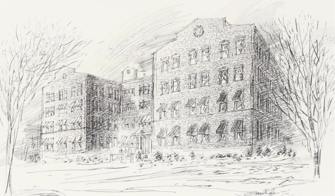 Lawrence Goodridge Ink Drawing "A Cincinnati Workplace..." and Other Print