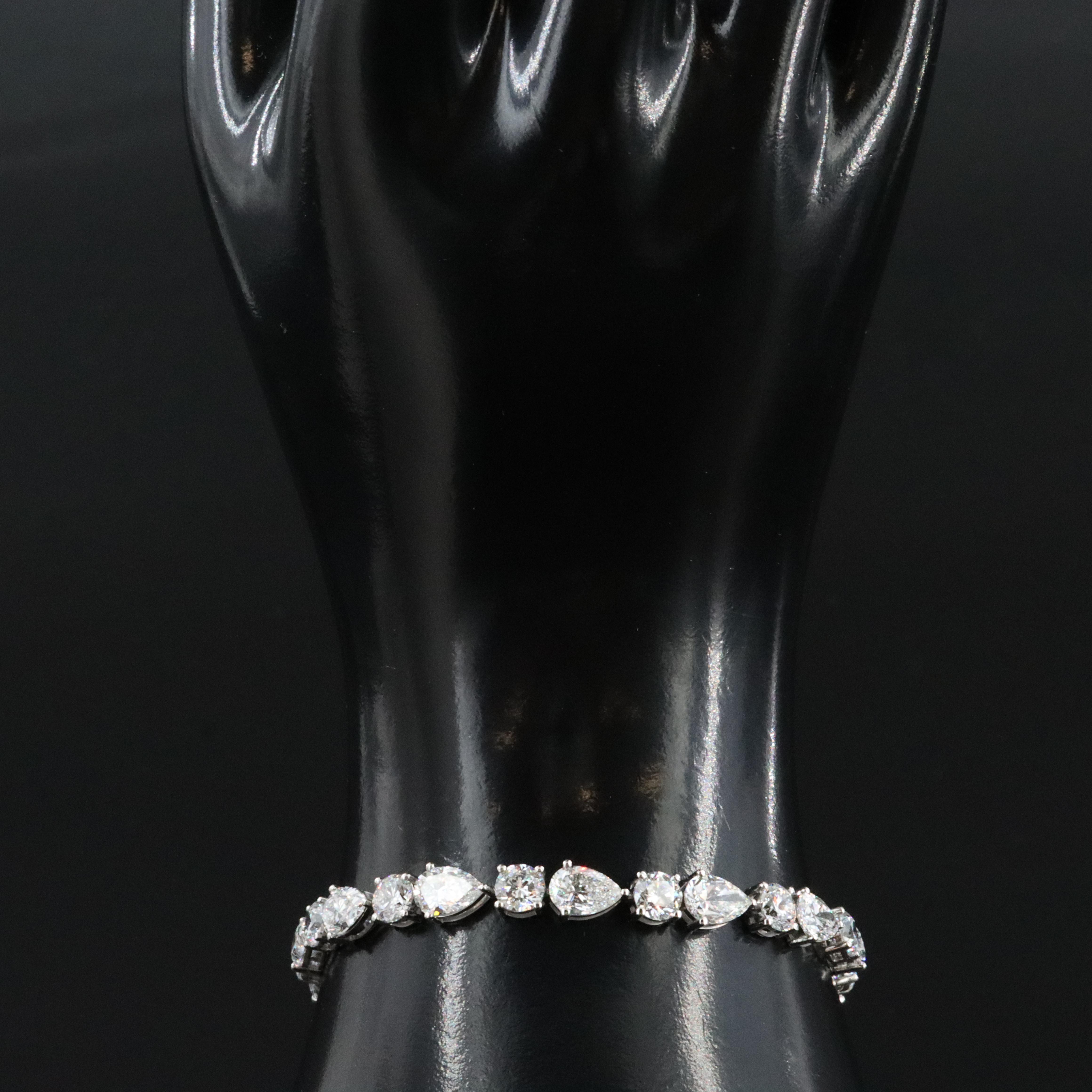 Platinum 17.62 CTW Lab Grown Diamond Bracelet