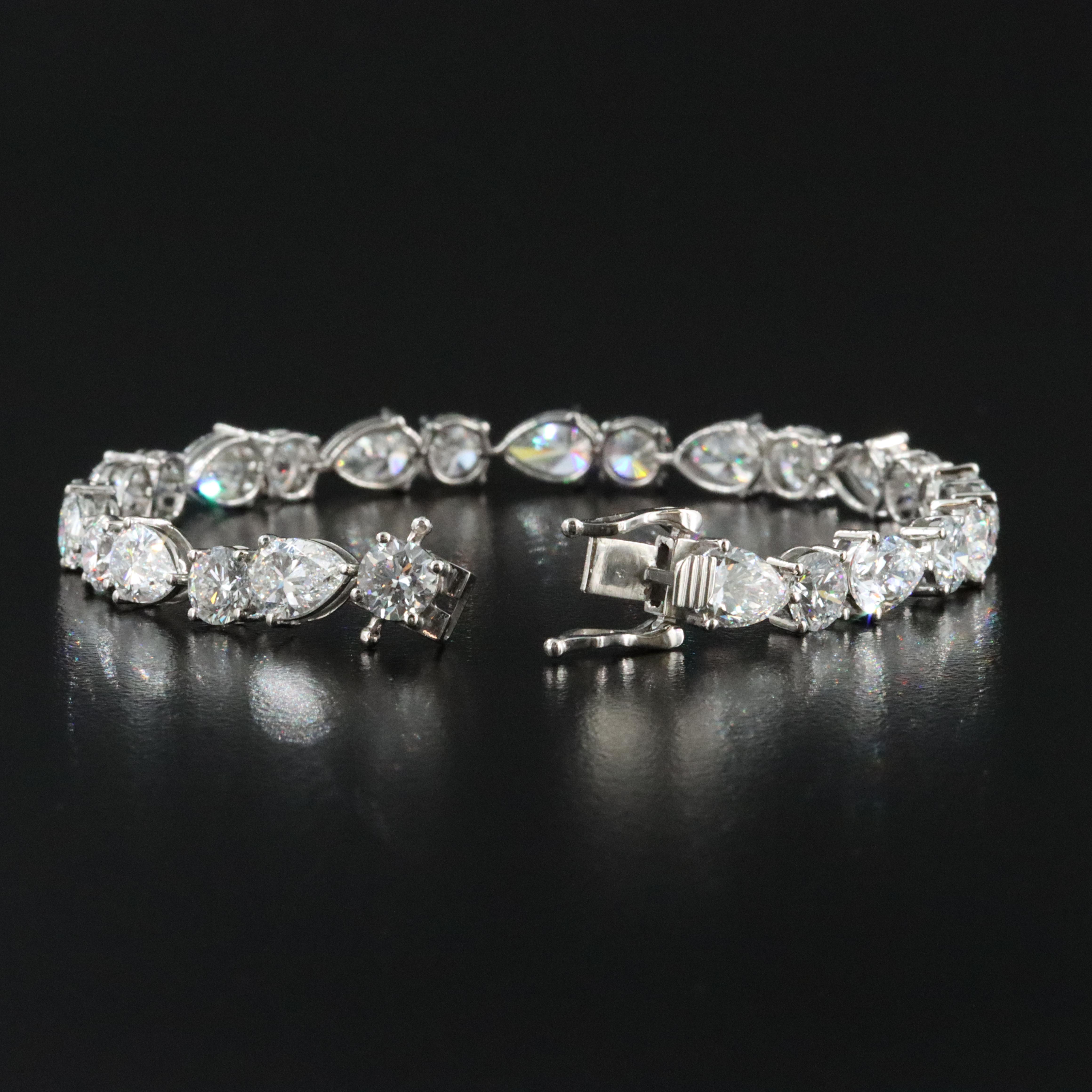 Platinum 17.62 CTW Lab Grown Diamond Bracelet