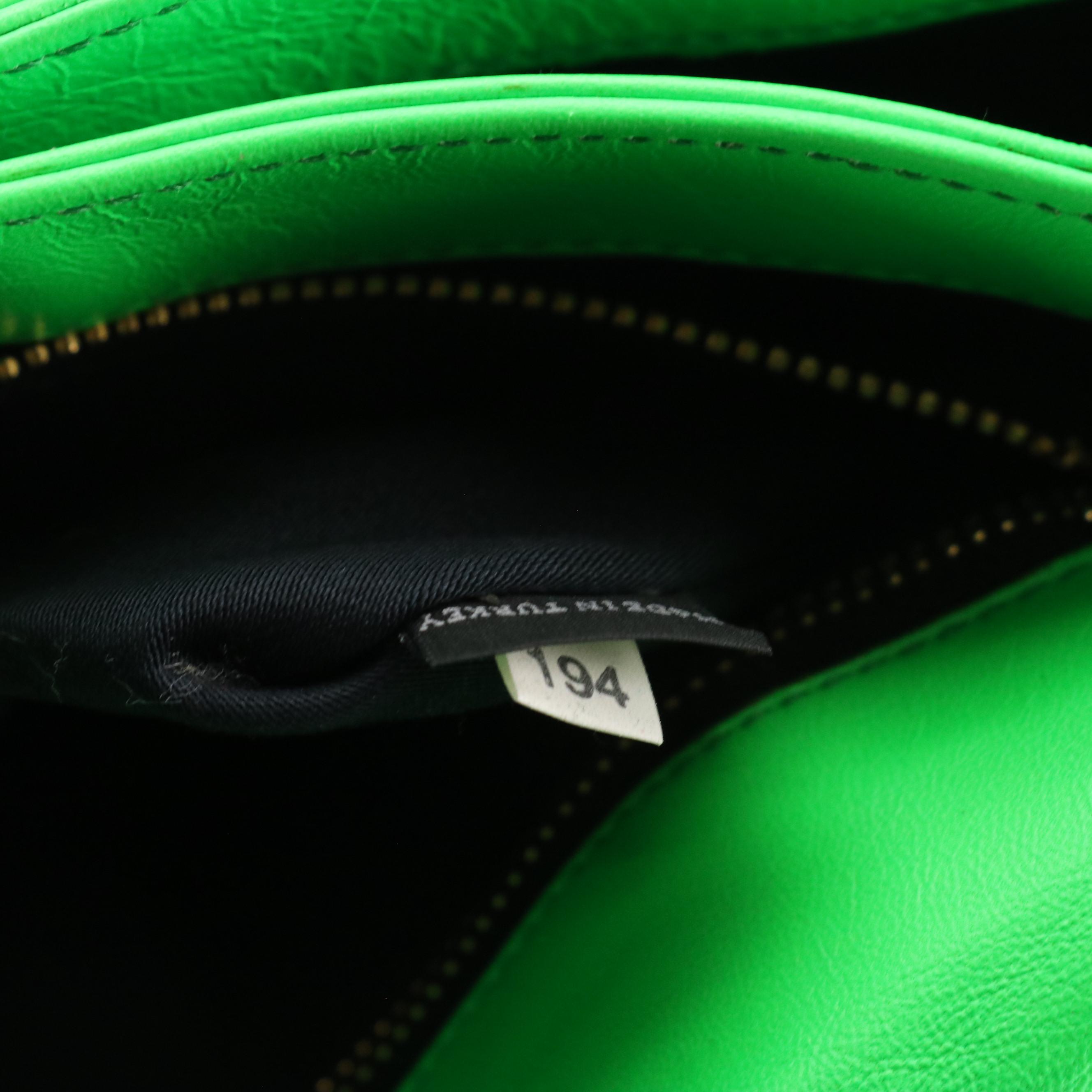 Miu Miu Wing Strap Two-Way Messenger Bag in Neon Green Lambskin Leather