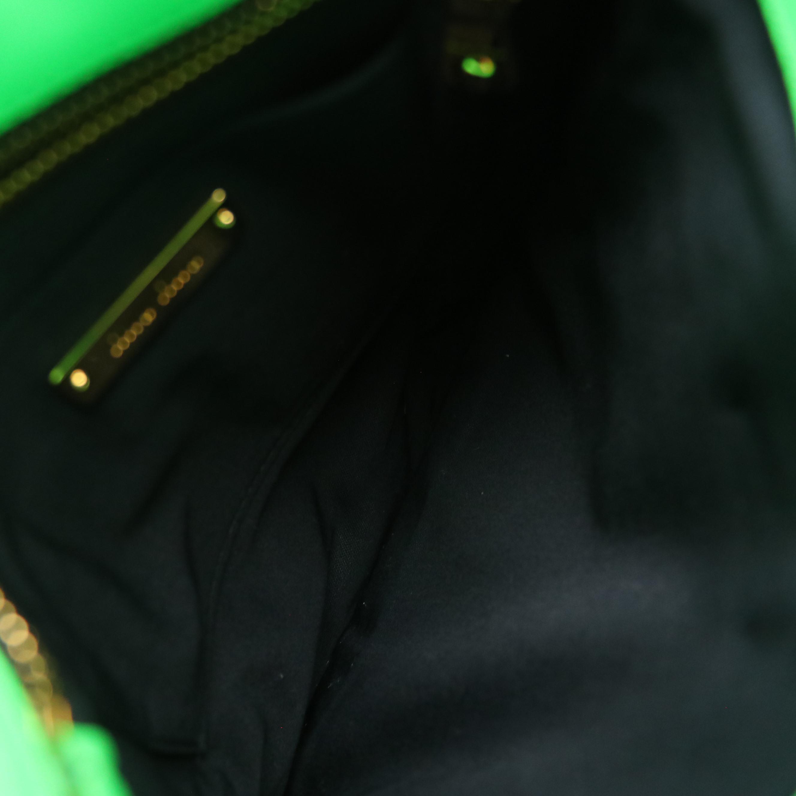 Miu Miu Wing Strap Two-Way Messenger Bag in Neon Green Lambskin Leather