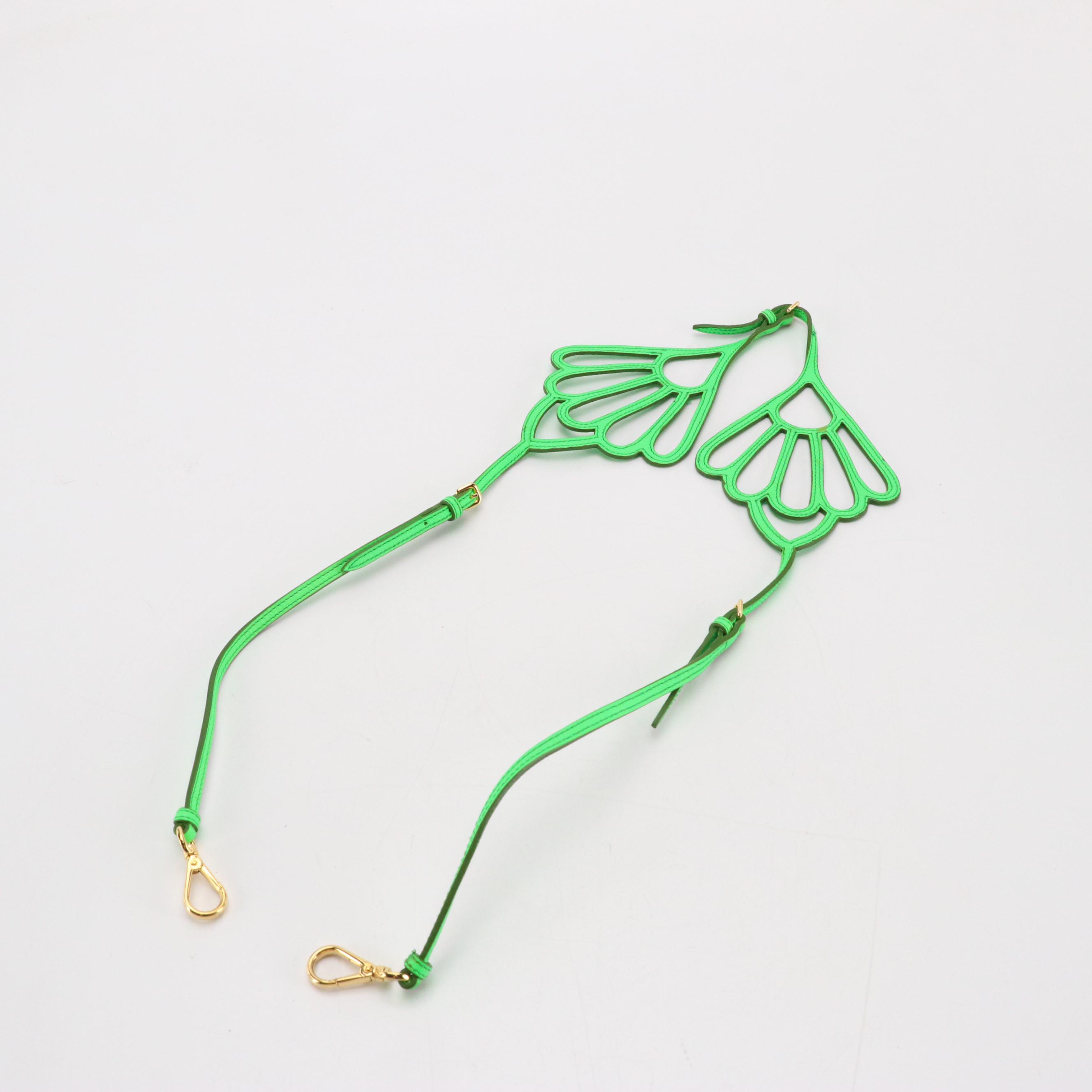 Miu Miu Wing Strap Two-Way Messenger Bag in Neon Green Lambskin Leather