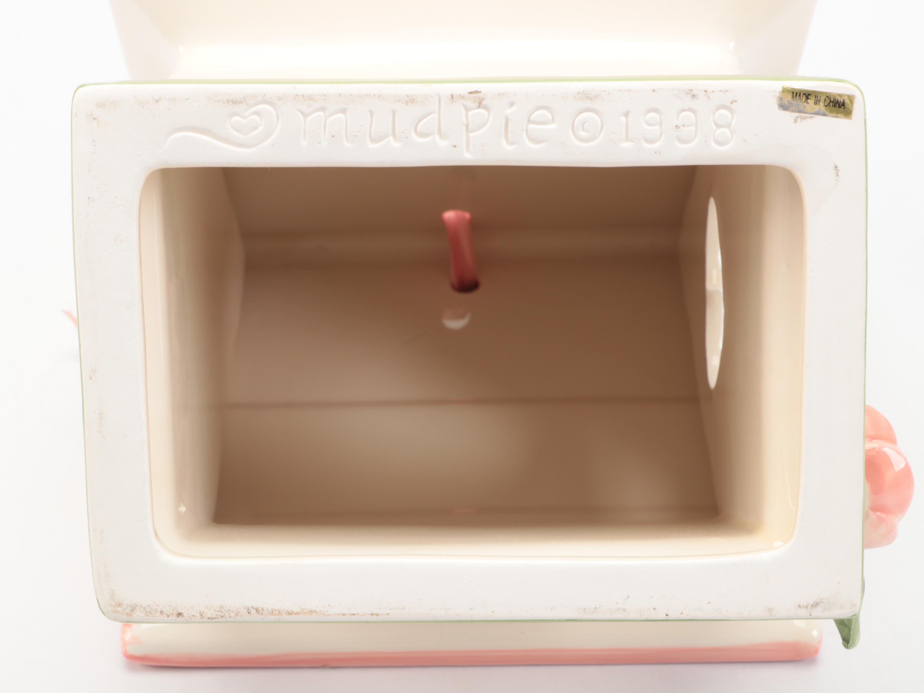 Los Angeles Pottery Pitcher, Mudpie Ceramic Birdhouse, and Tulip Ceramic Teapot