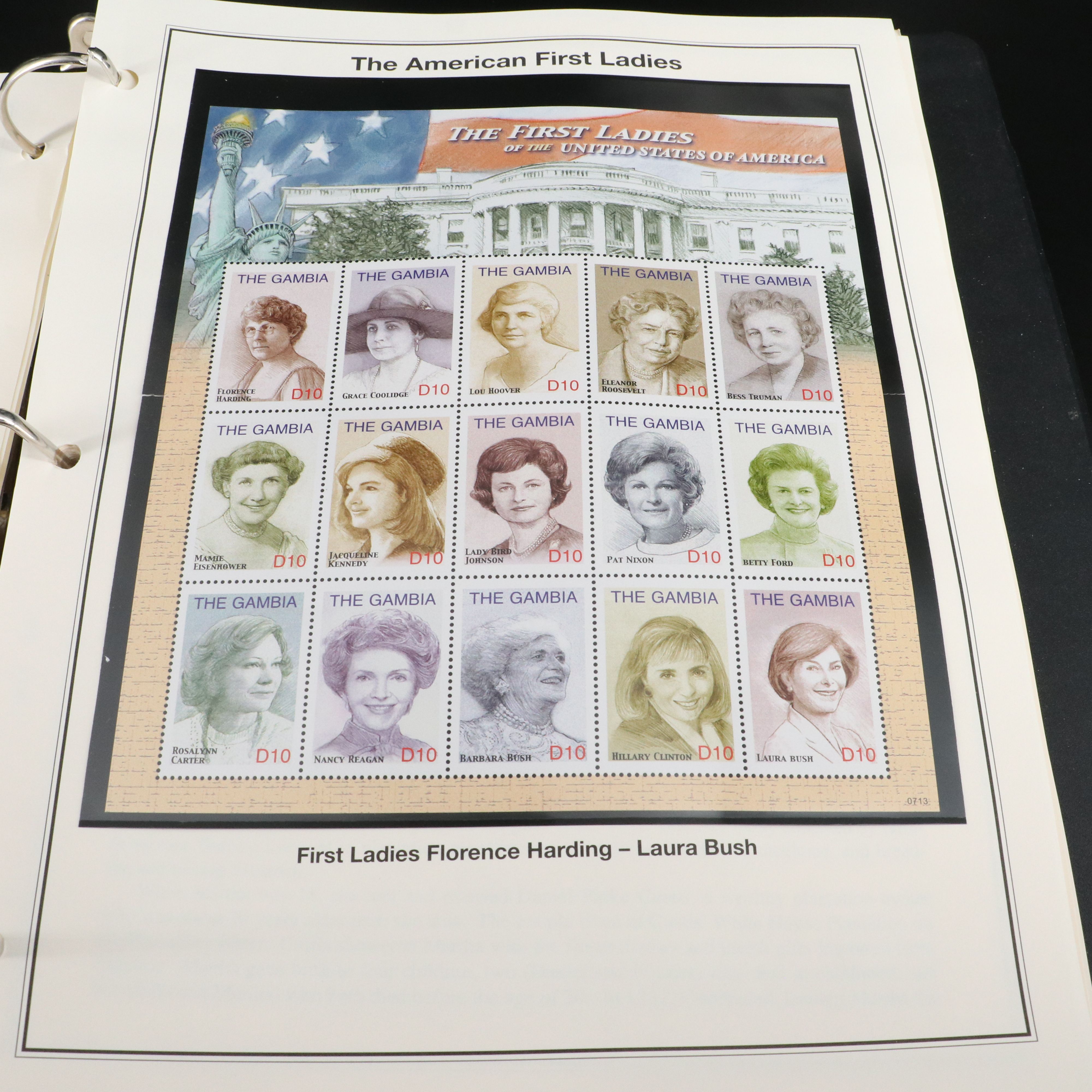 46 First Ladies and Vice Presidents Colorized One Dollar Coins and Stamps