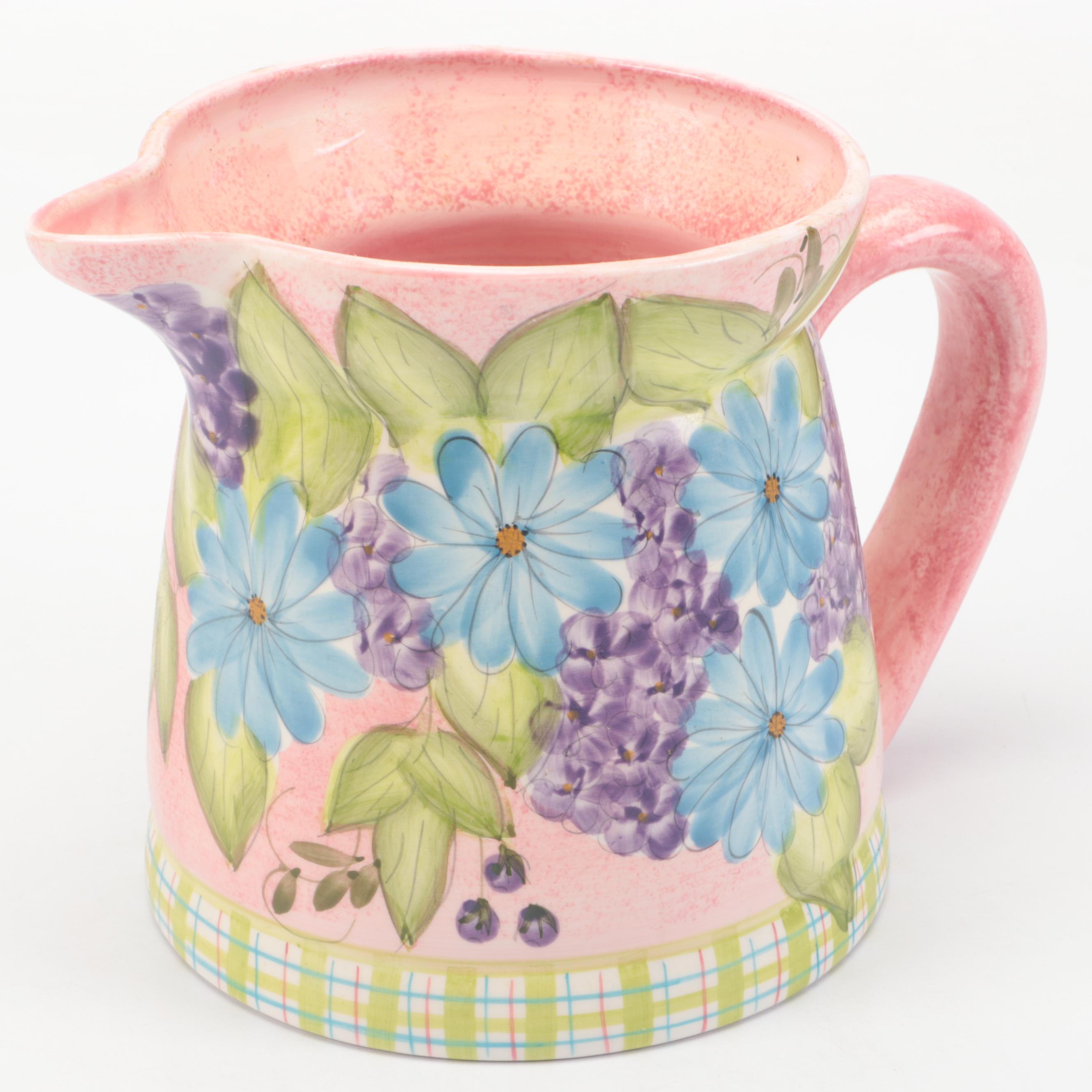 Los Angeles Pottery Pitcher, Mudpie Ceramic Birdhouse, and Tulip Ceramic Teapot