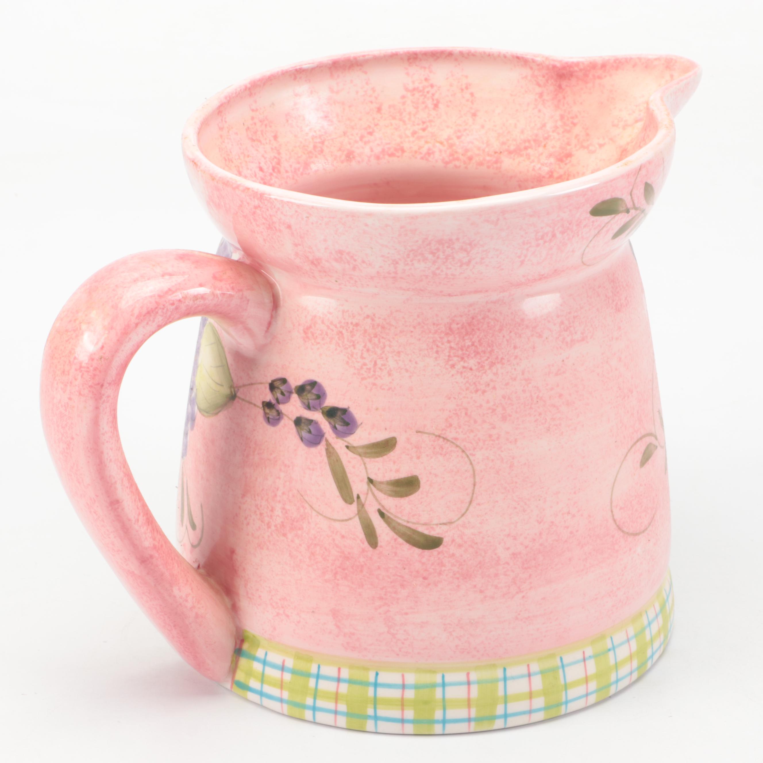 Los Angeles Pottery Pitcher, Mudpie Ceramic Birdhouse, and Tulip Ceramic Teapot