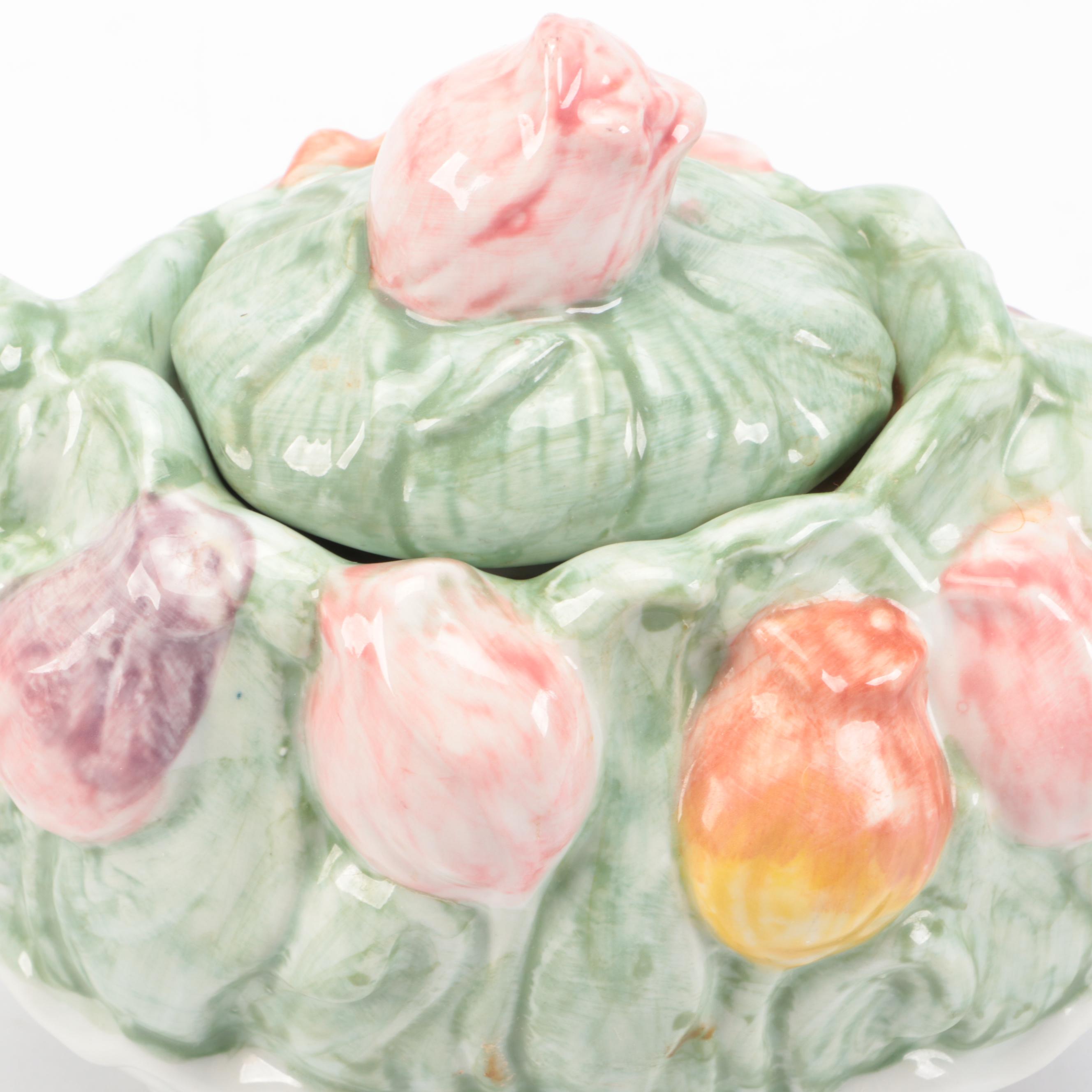 Los Angeles Pottery Pitcher, Mudpie Ceramic Birdhouse, and Tulip Ceramic Teapot