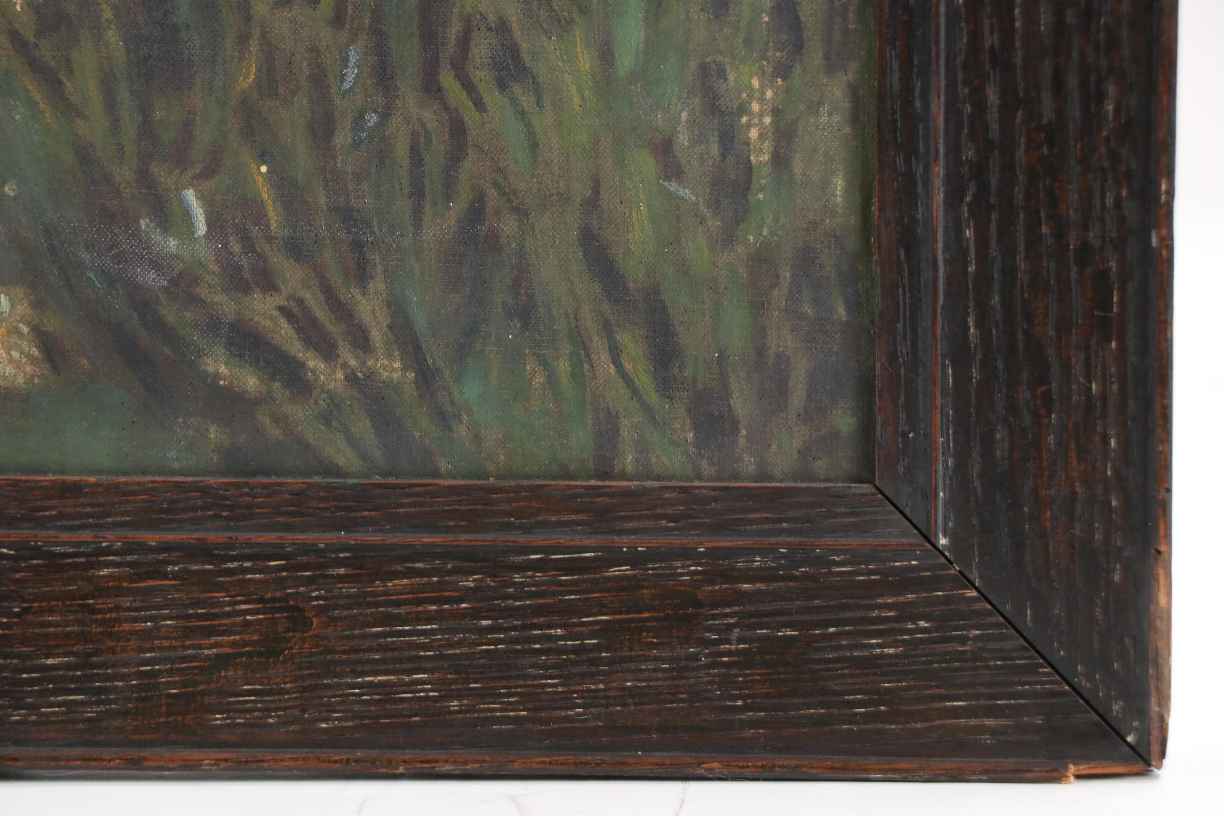 Allegorical Classical-Inspired Oil Painting of Lovers Walking in Field