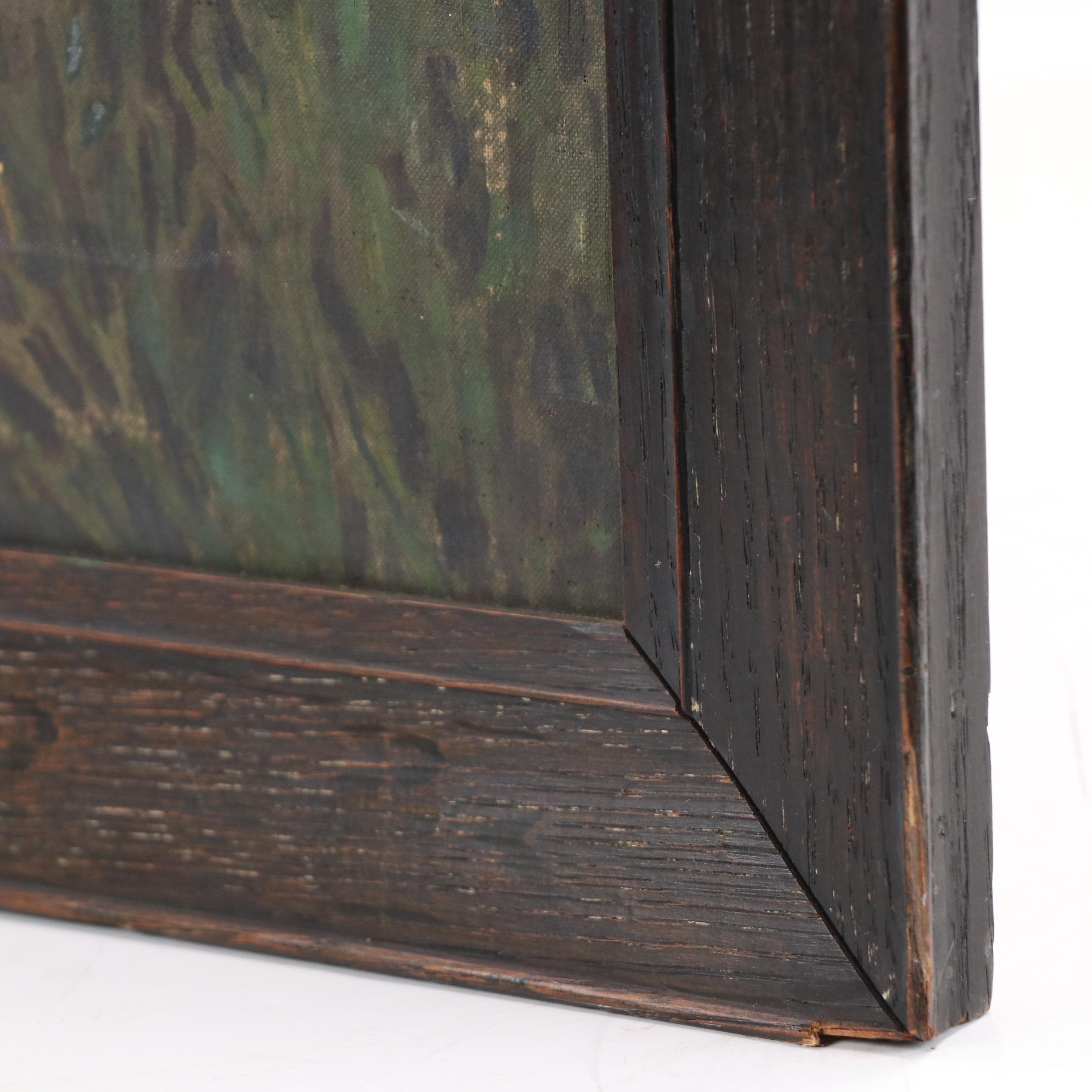 Allegorical Classical-Inspired Oil Painting of Lovers Walking in Field