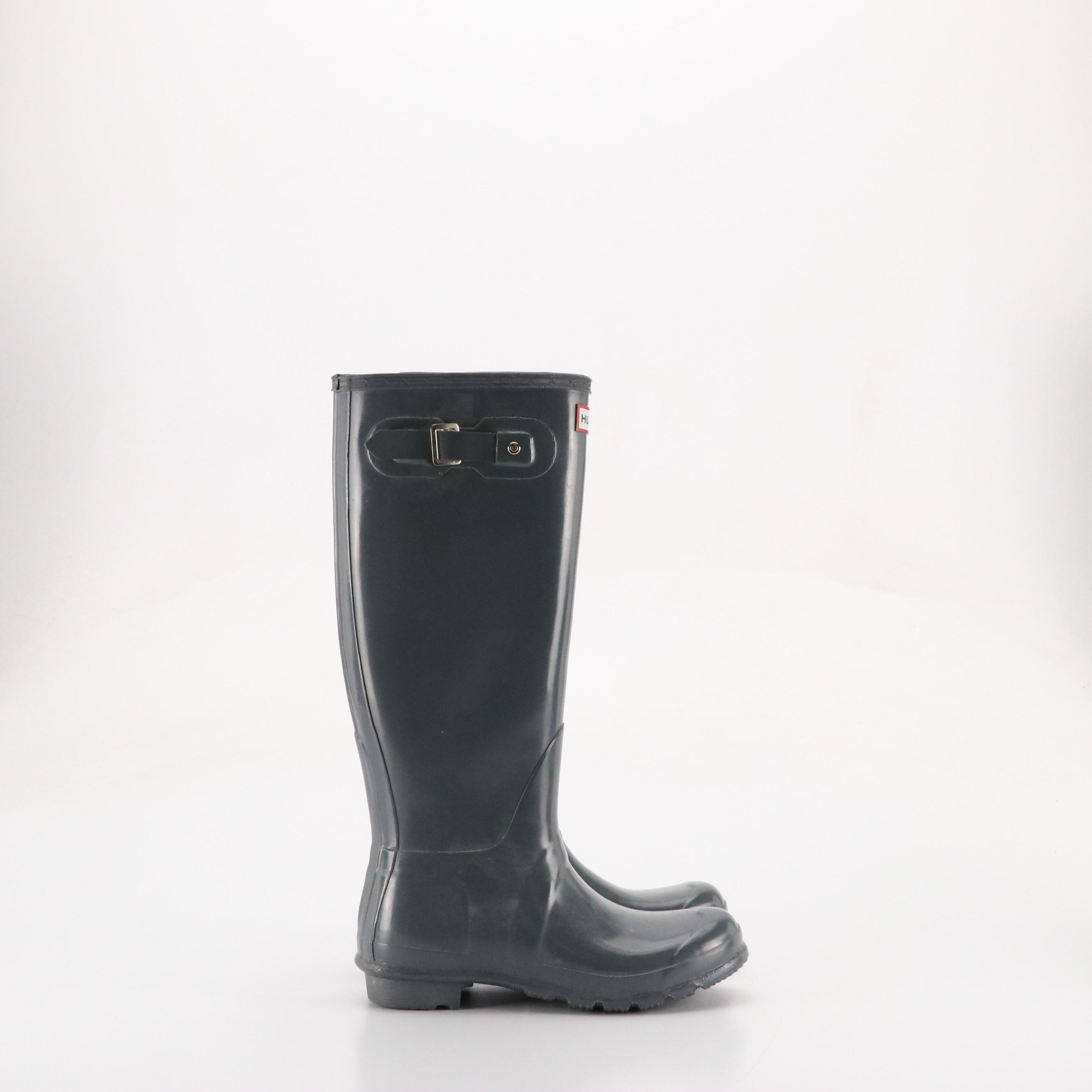 Hunter Slate Grey Original Gloss Tall Rain Boots