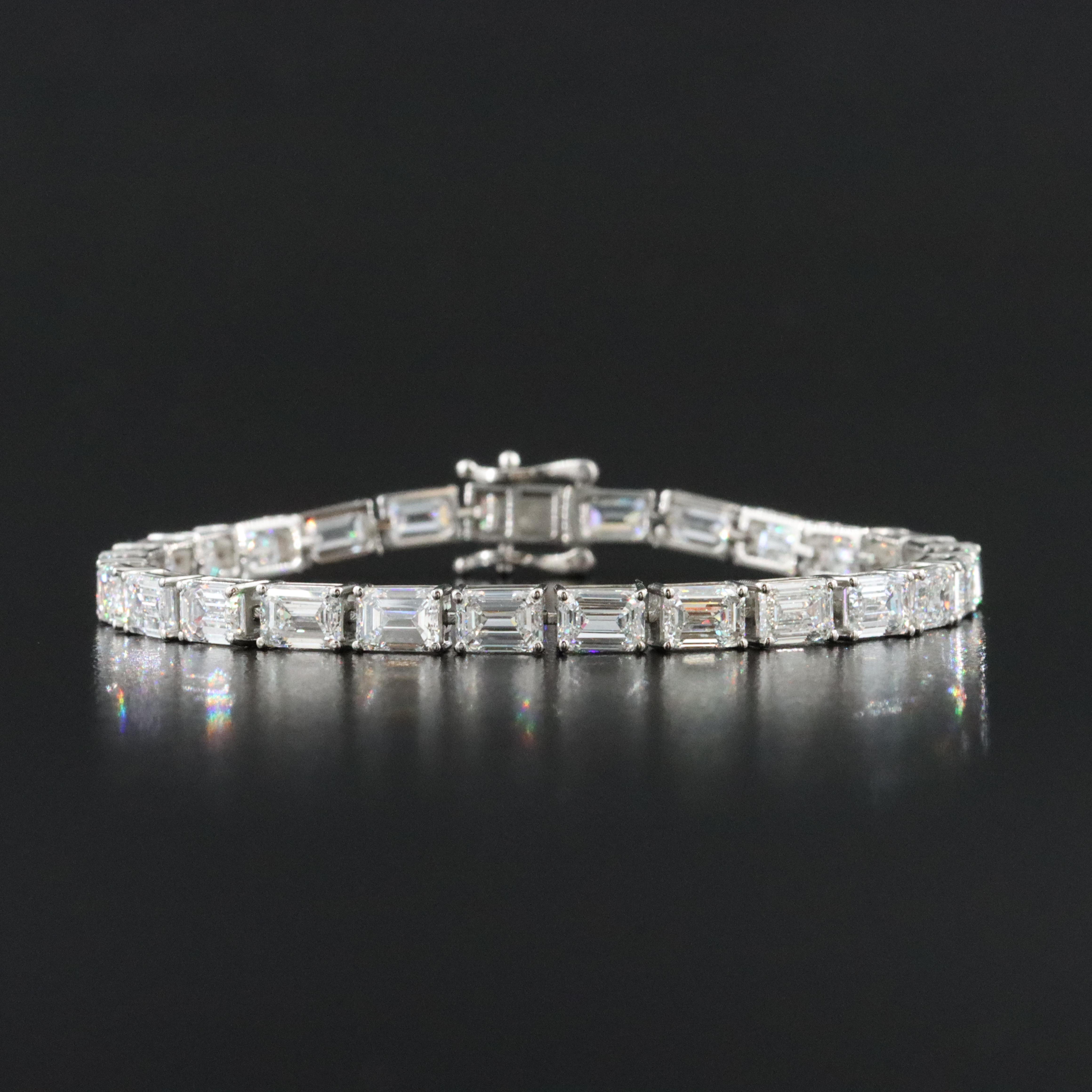 Platinum 14.04 CTW Lab Grown Diamond Line Bracelet