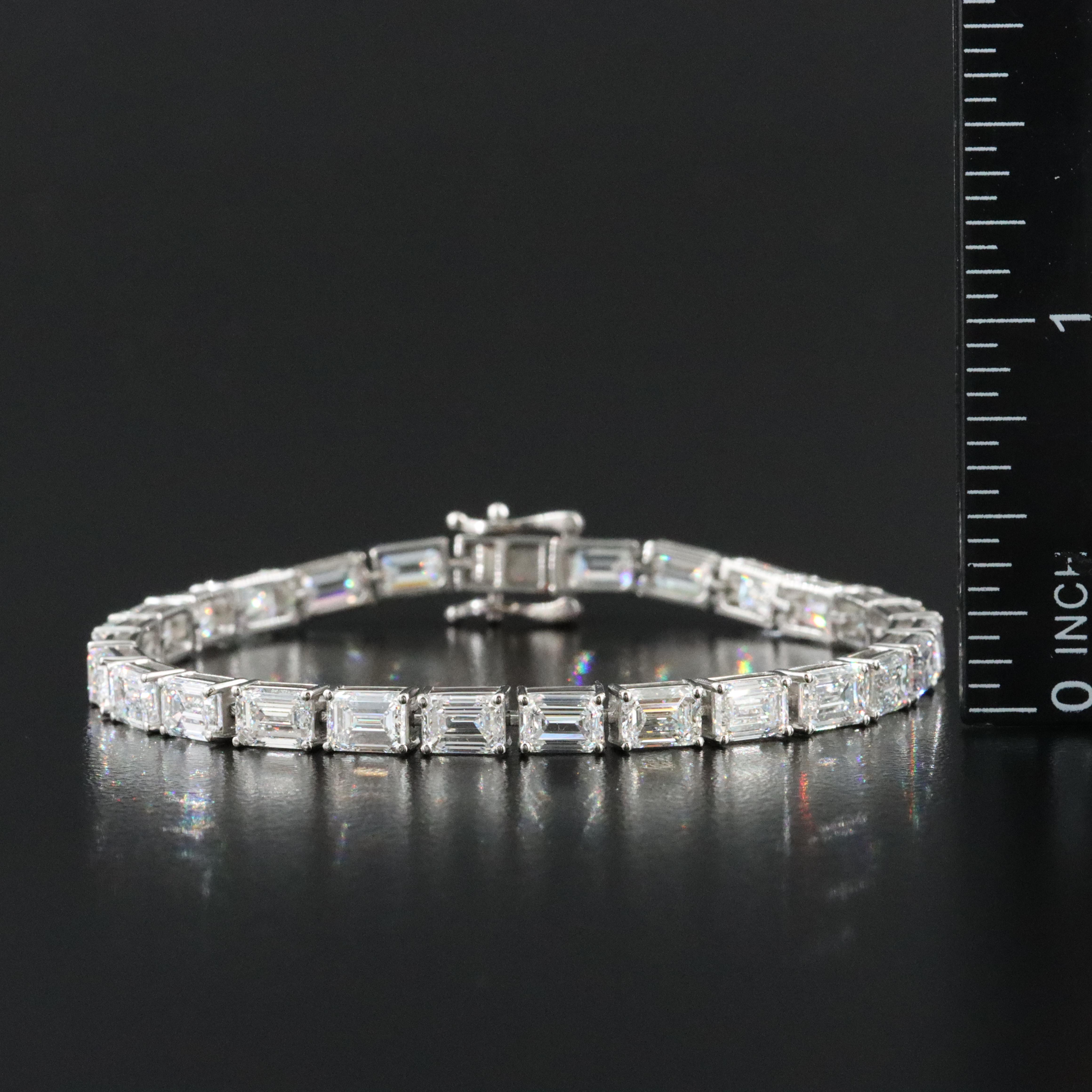 Platinum 14.04 CTW Lab Grown Diamond Line Bracelet