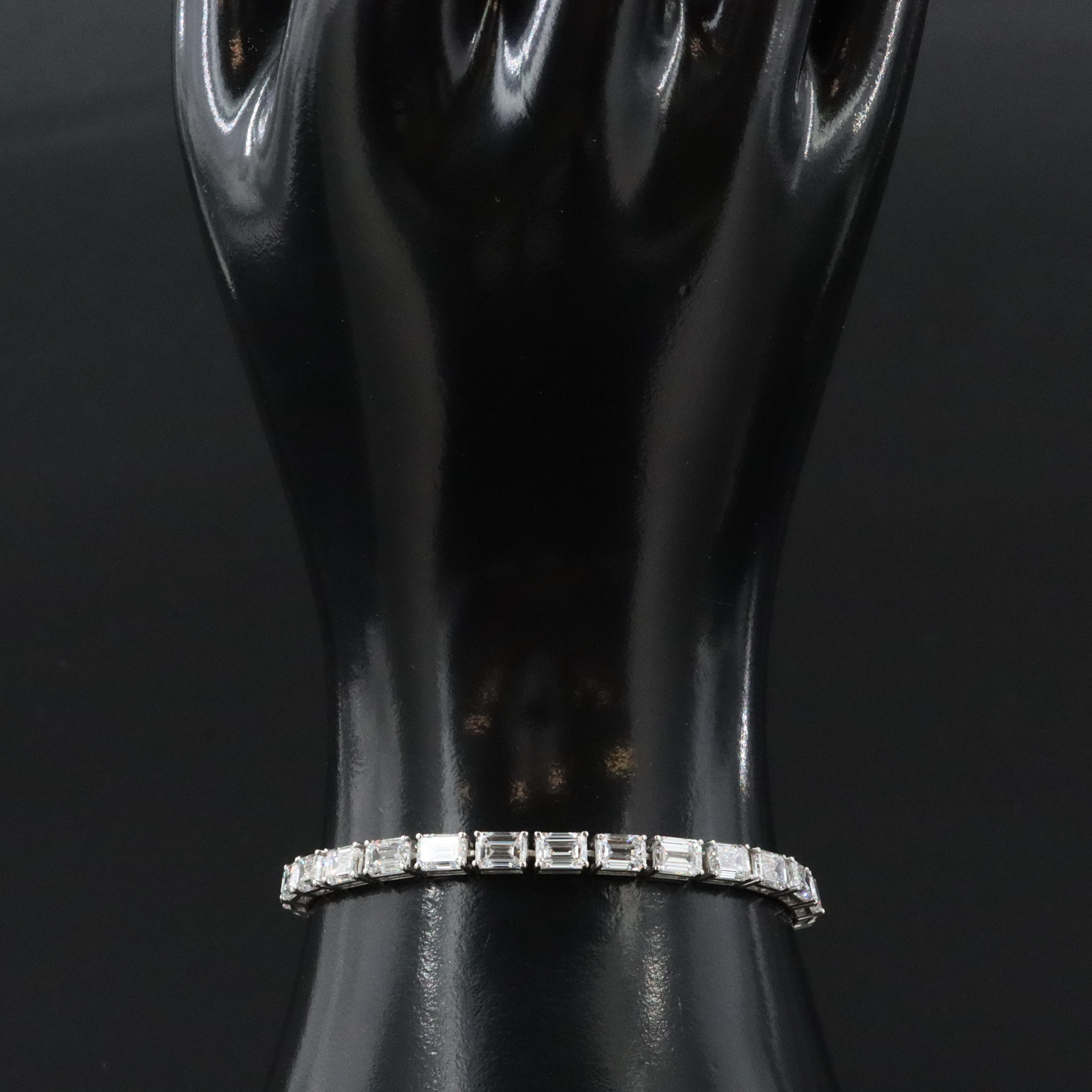 Platinum 14.04 CTW Lab Grown Diamond Line Bracelet